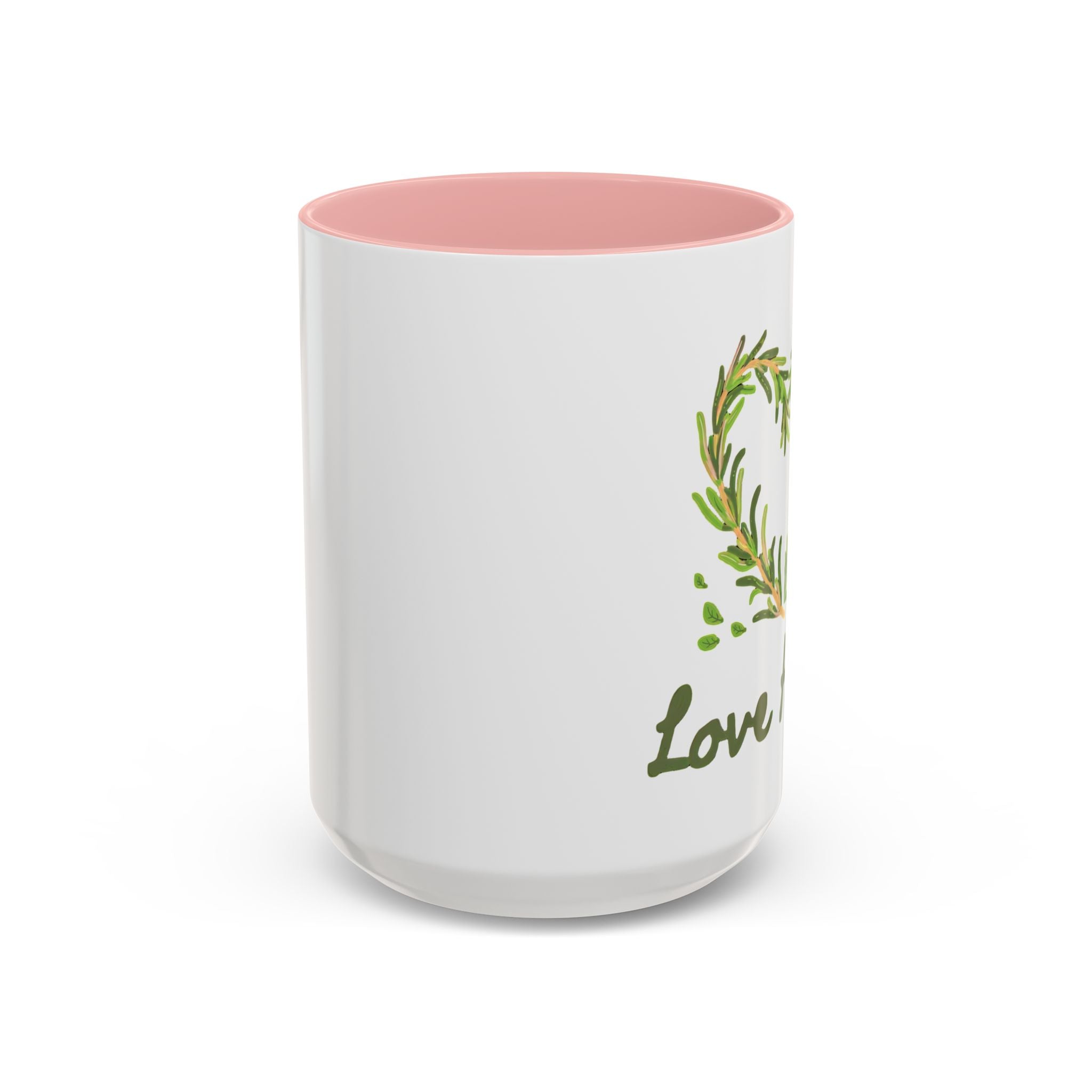 Herb Heart Accent Coffee Mug – “Love Herbs” Botanical Tea & Coffee Cup