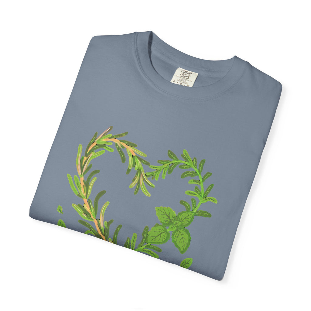 Herb Heart T-Shirt — "Love Herbs" Botanical Garden Tee for Plant Lovers