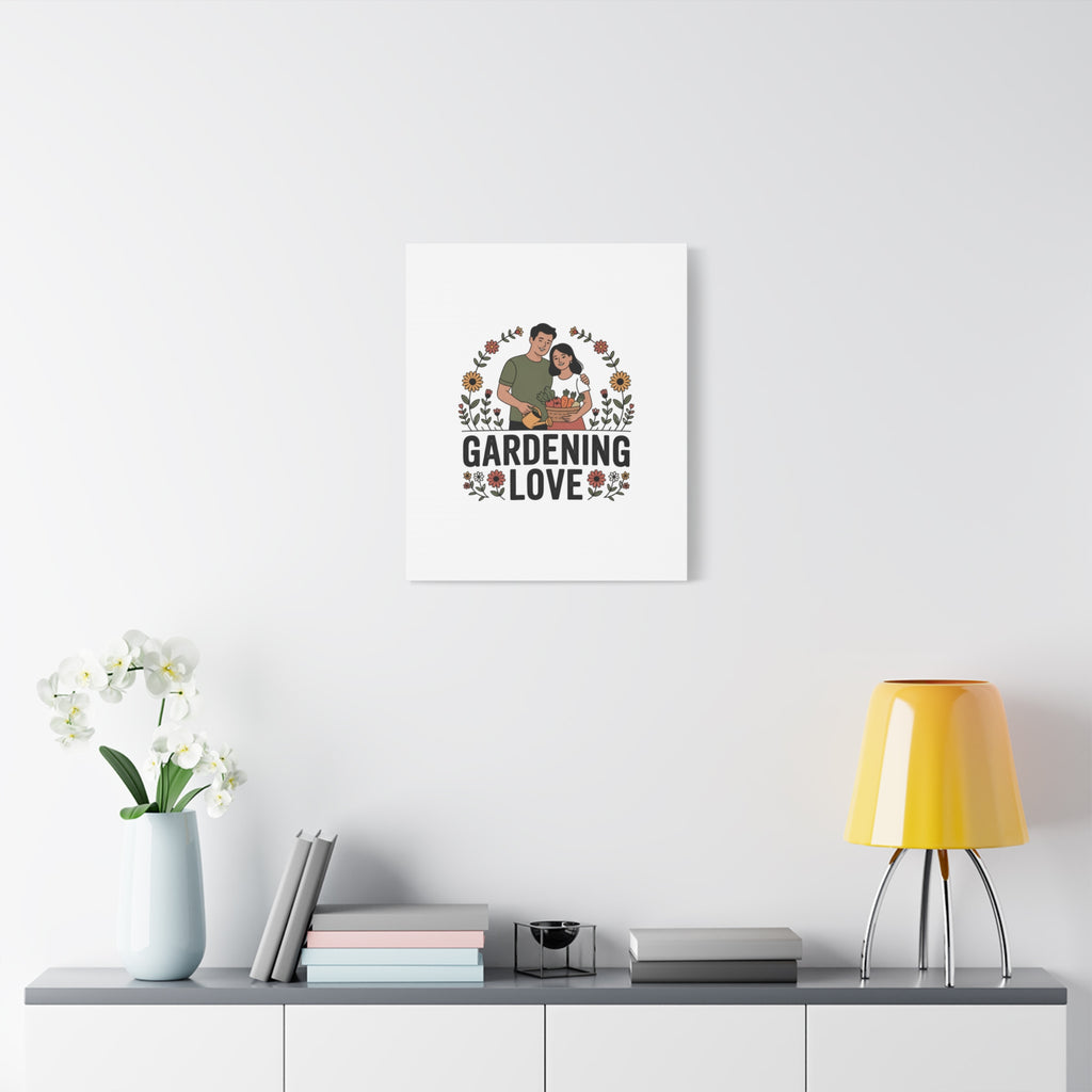 Gardening Love Canvas Print — Couple Gardening Wall Art