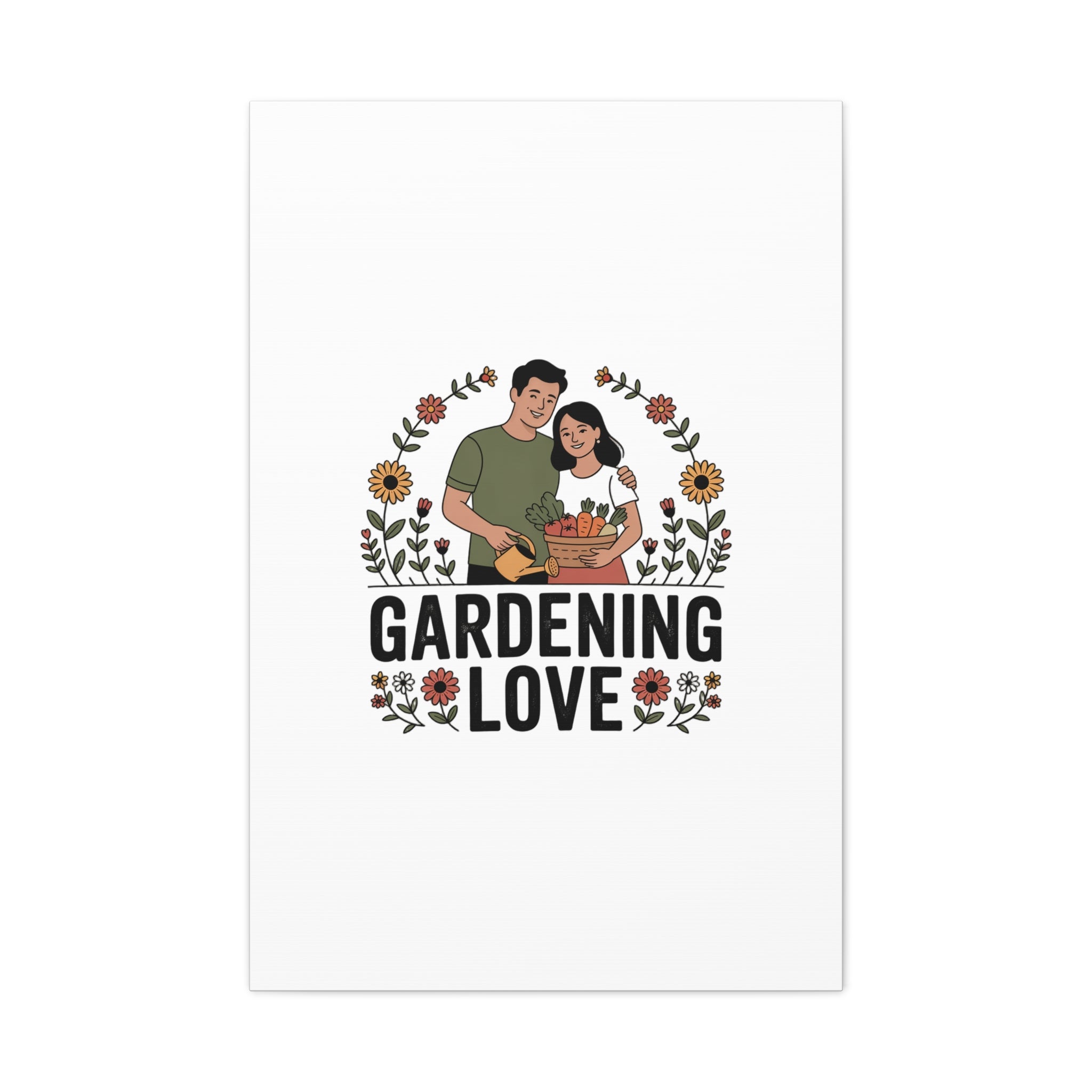Gardening Love Canvas Print — Couple Gardening Wall Art