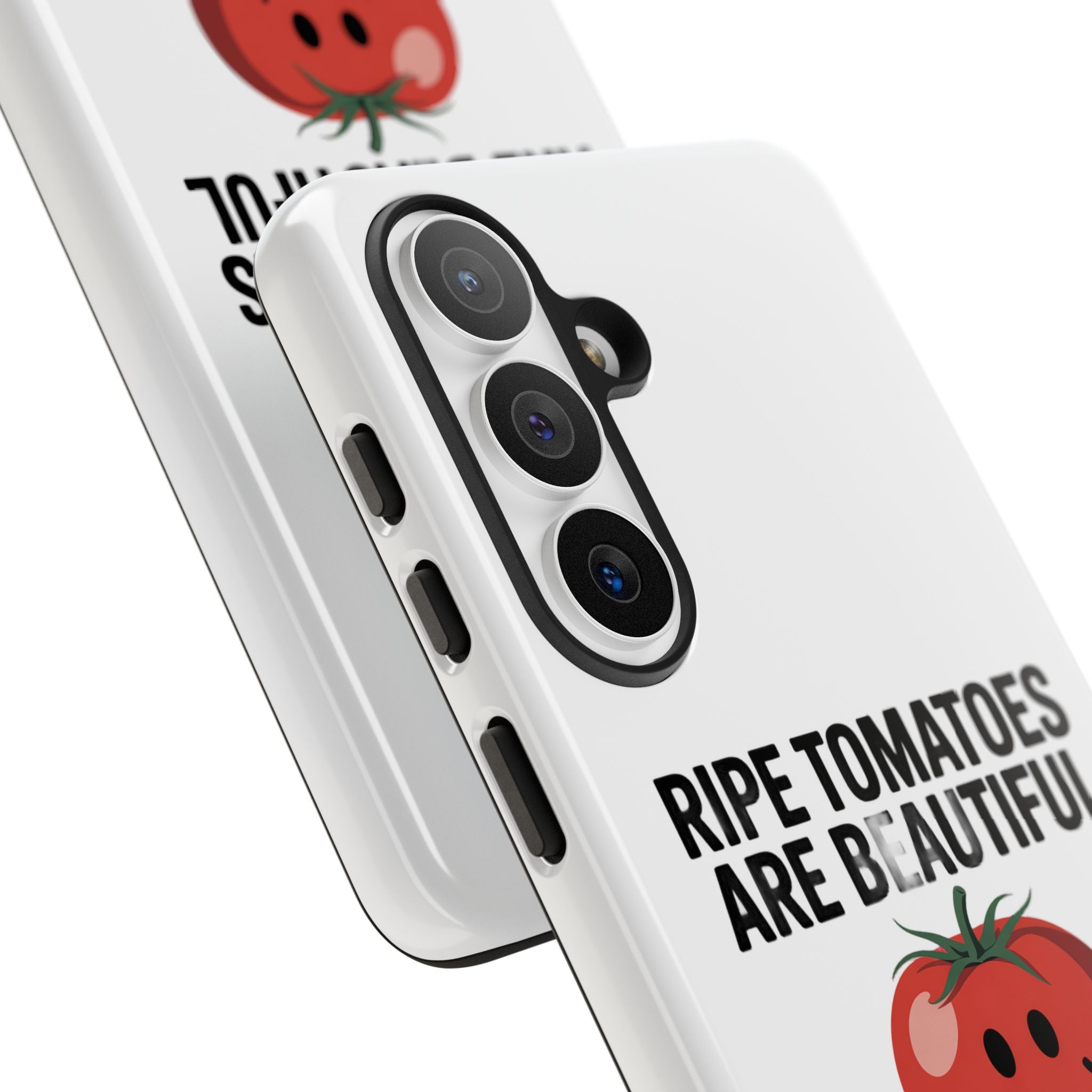 Phone Case — "Ripe Tomatoes Are Beautiful" Audrey Hepburn Quote with Smiling Tomato Graphic