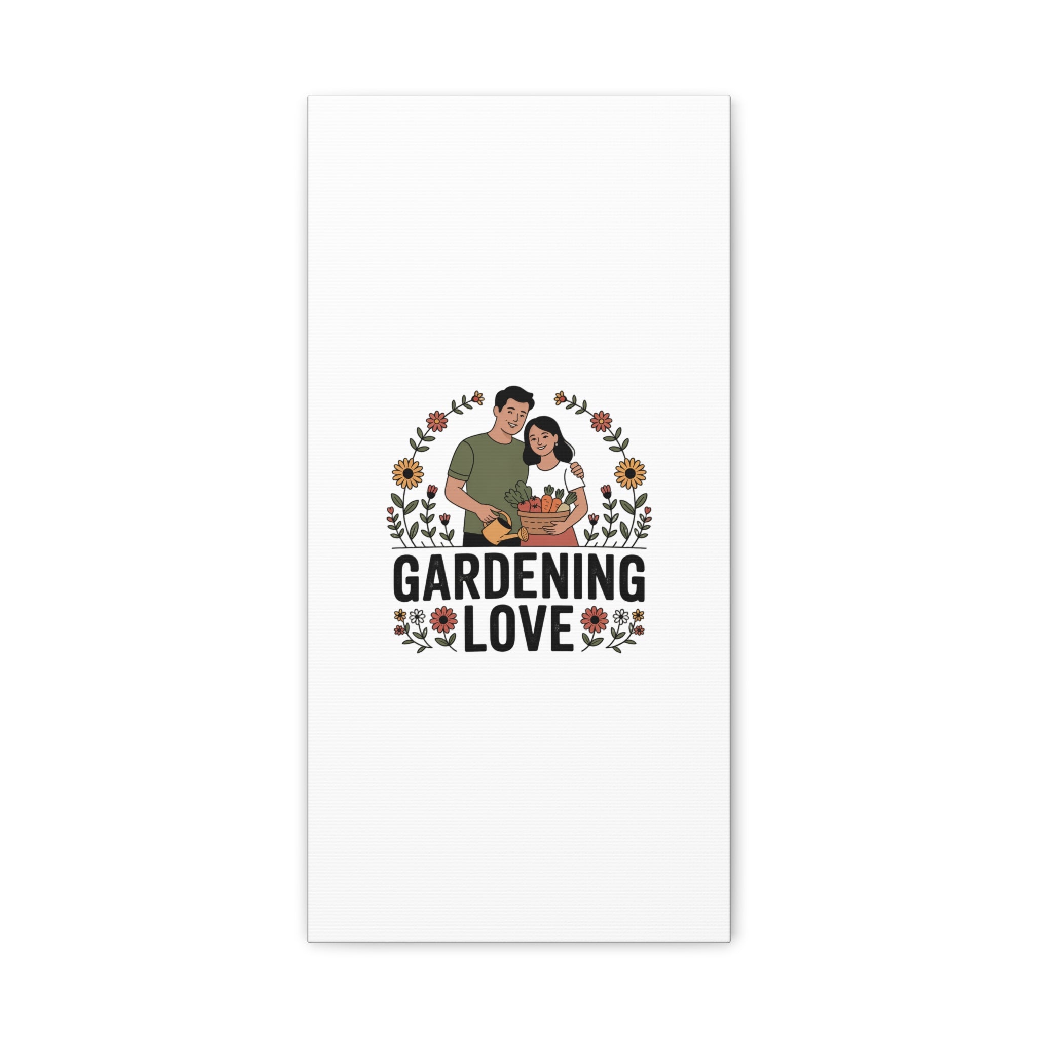 Gardening Love Canvas Print — Couple Gardening Wall Art