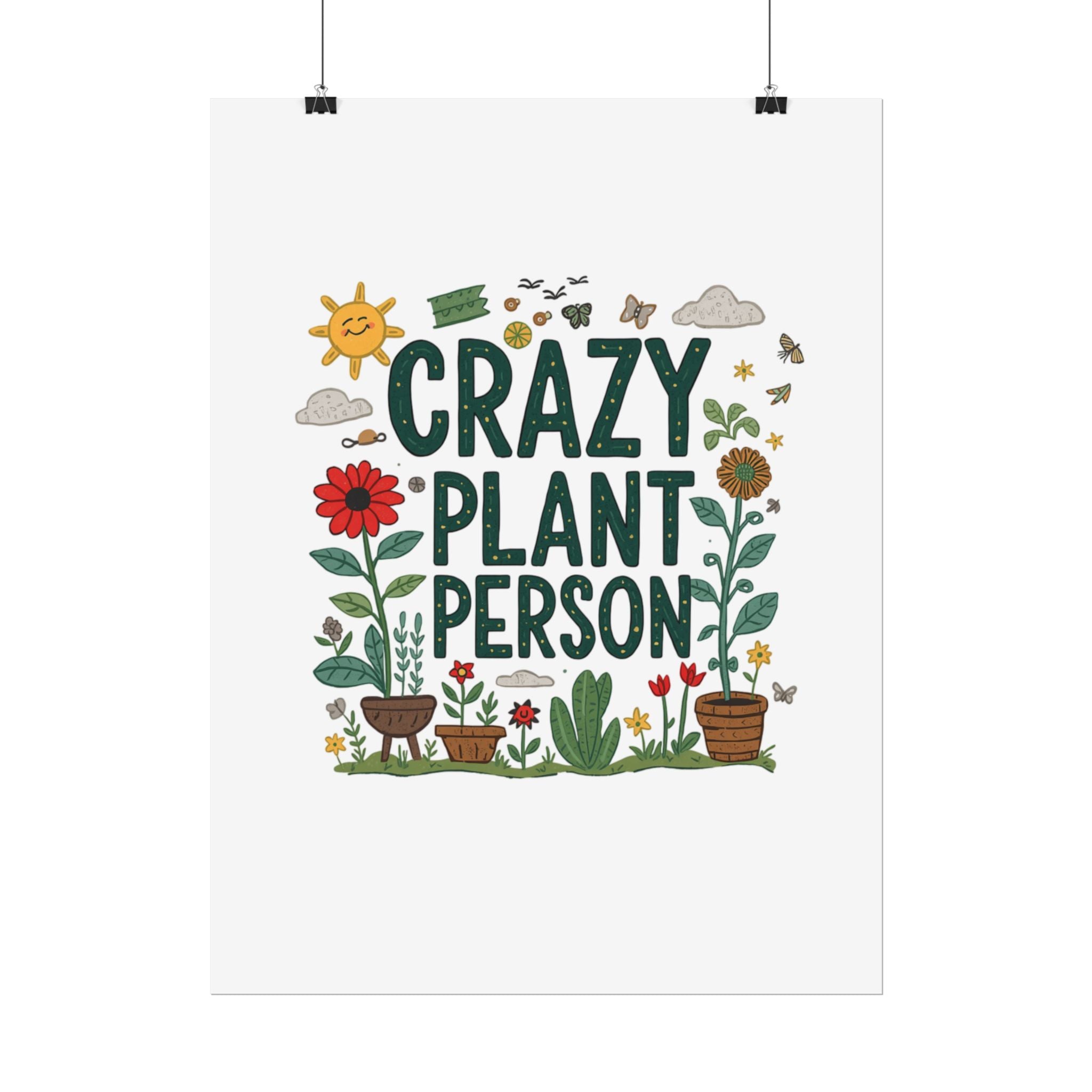 Crazy Plant Person Poster