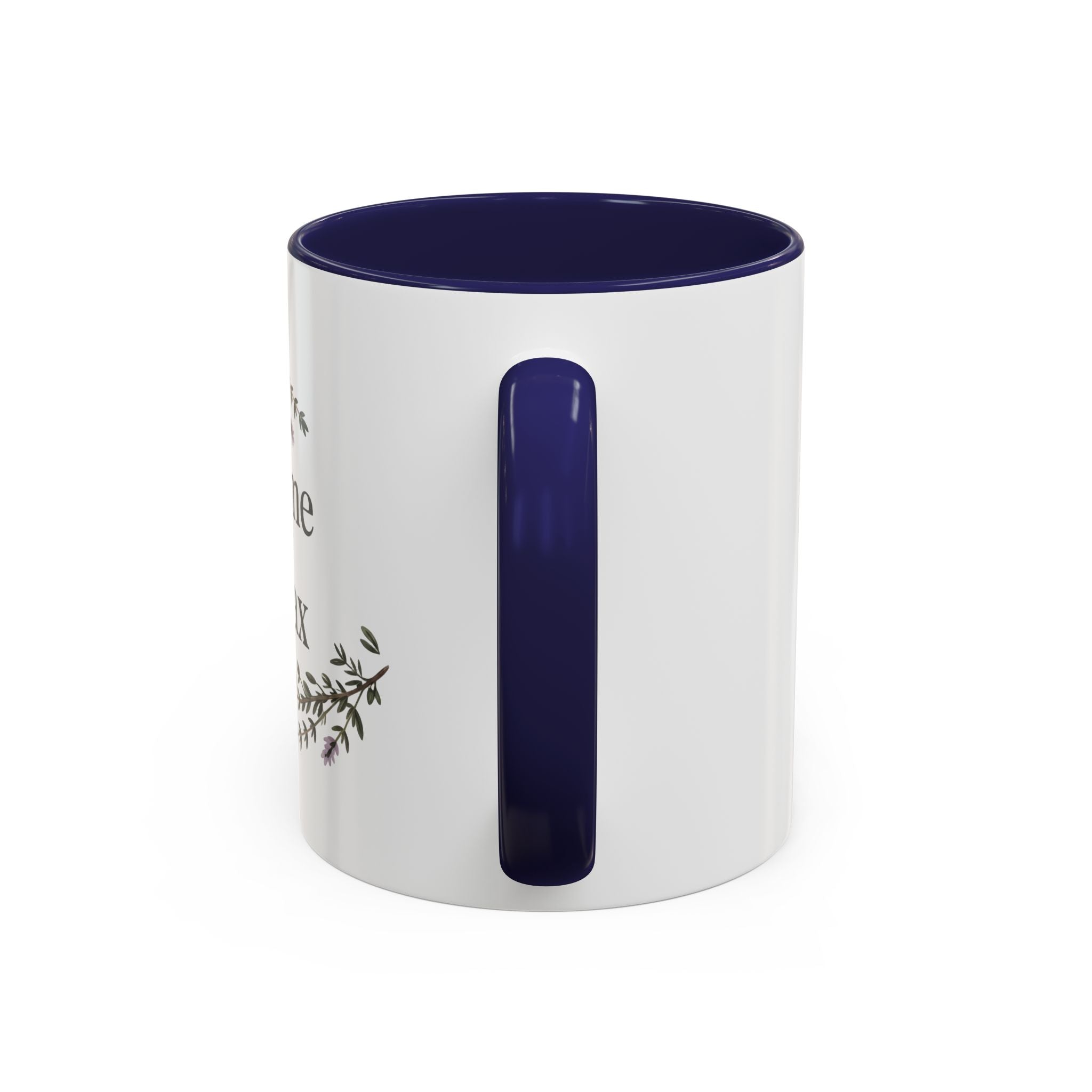 Thyme to Relax Accent Coffee Mug — Herbal Tea & Coffee Cup, Floral Kitchen Gift