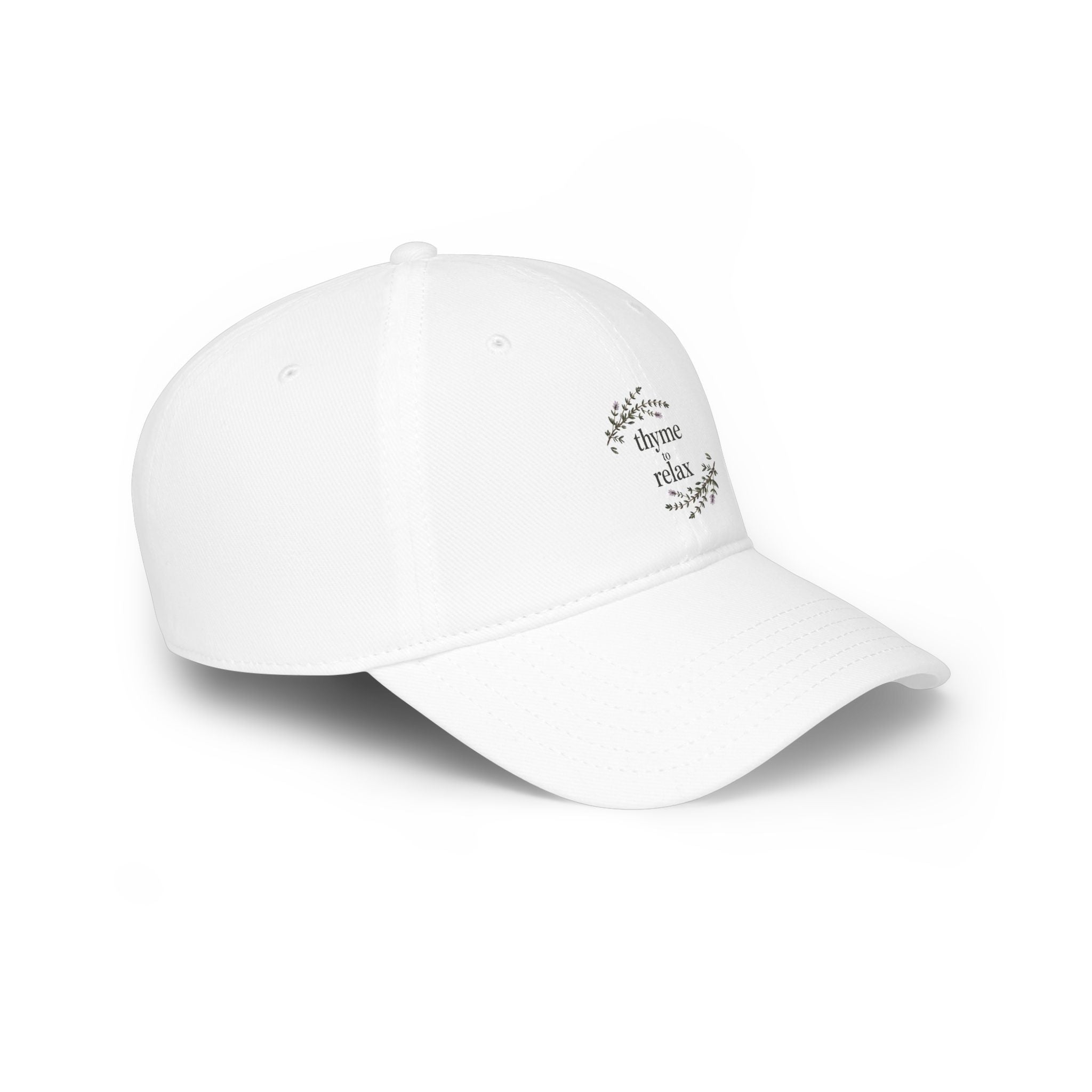 Relax & Unwind Baseball Cap — 'Unwind Relax' Floral Low Profile Hat