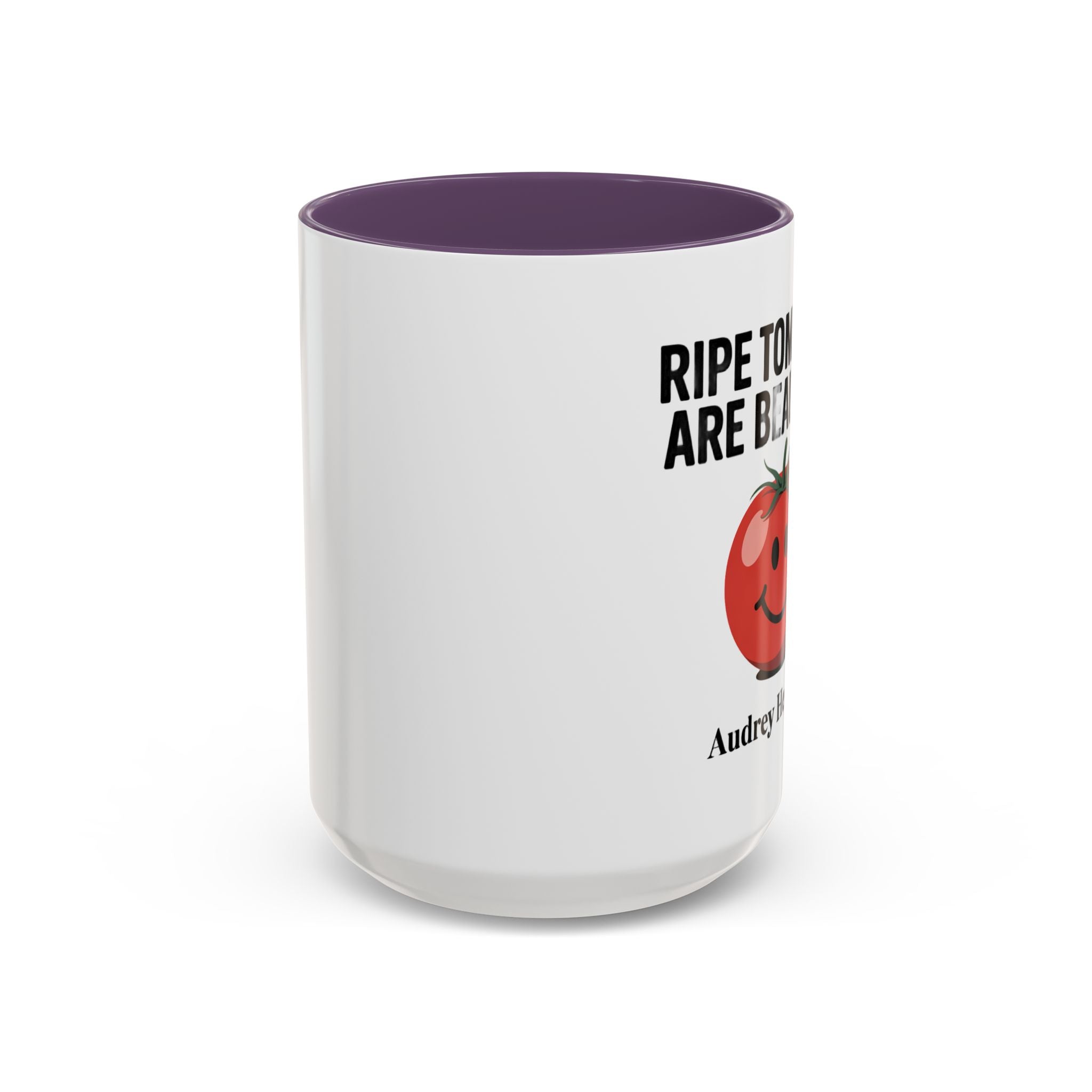 Accent Coffee Mug — "Ripe Tomatoes Are Beautiful" Audrey Hepburn Quote Mug