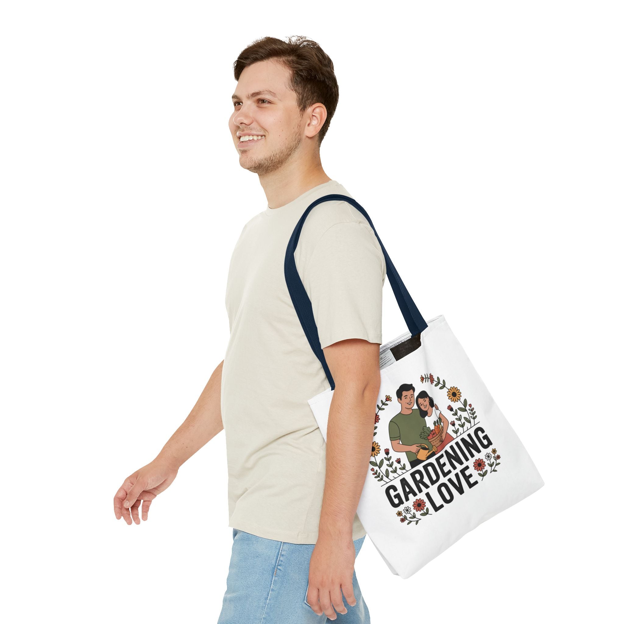 Gardening Love Tote Bag — Floral Couples Gardeners Market Bag