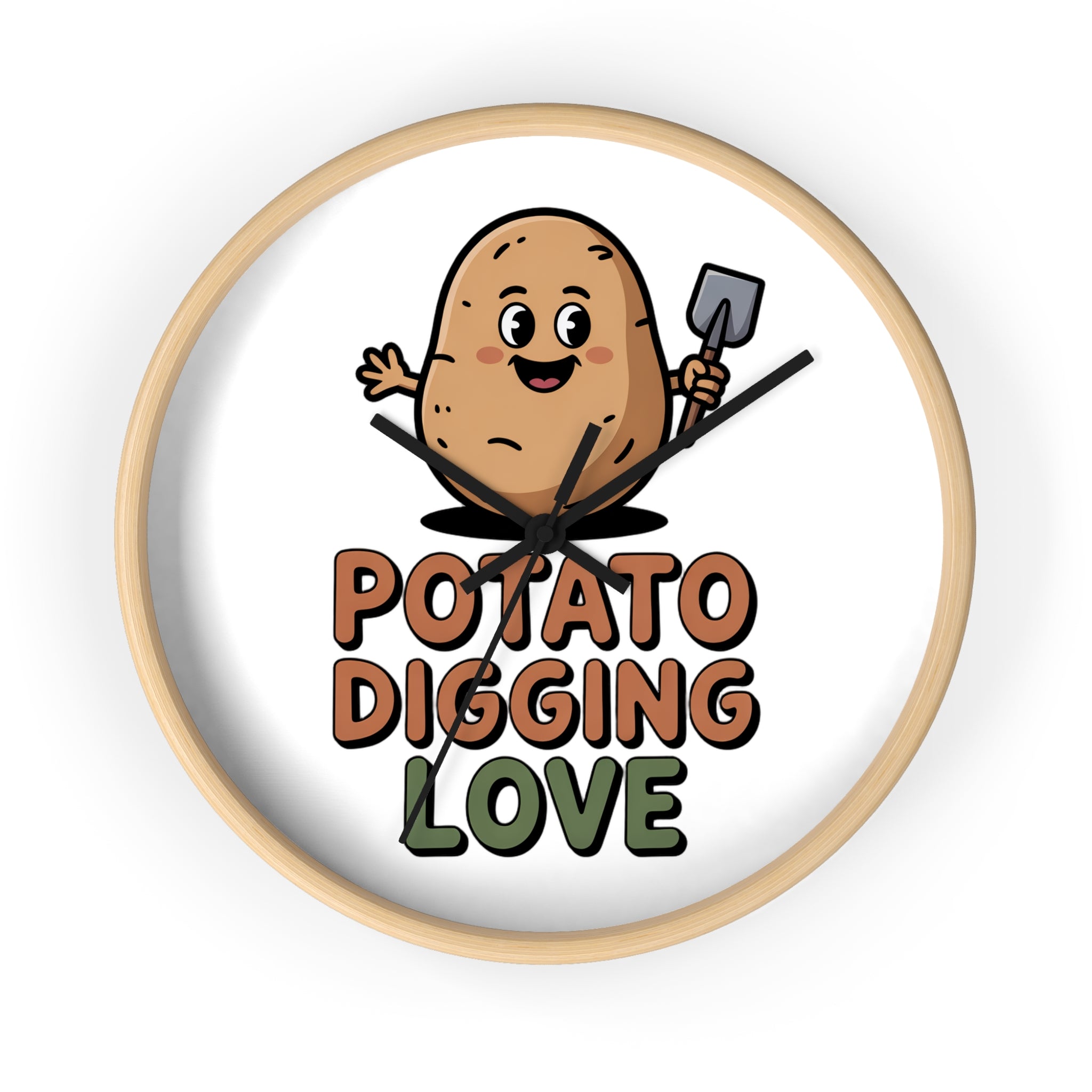 Potato Digging Love Wall Clock — Cute Gardener Kitchen Decor