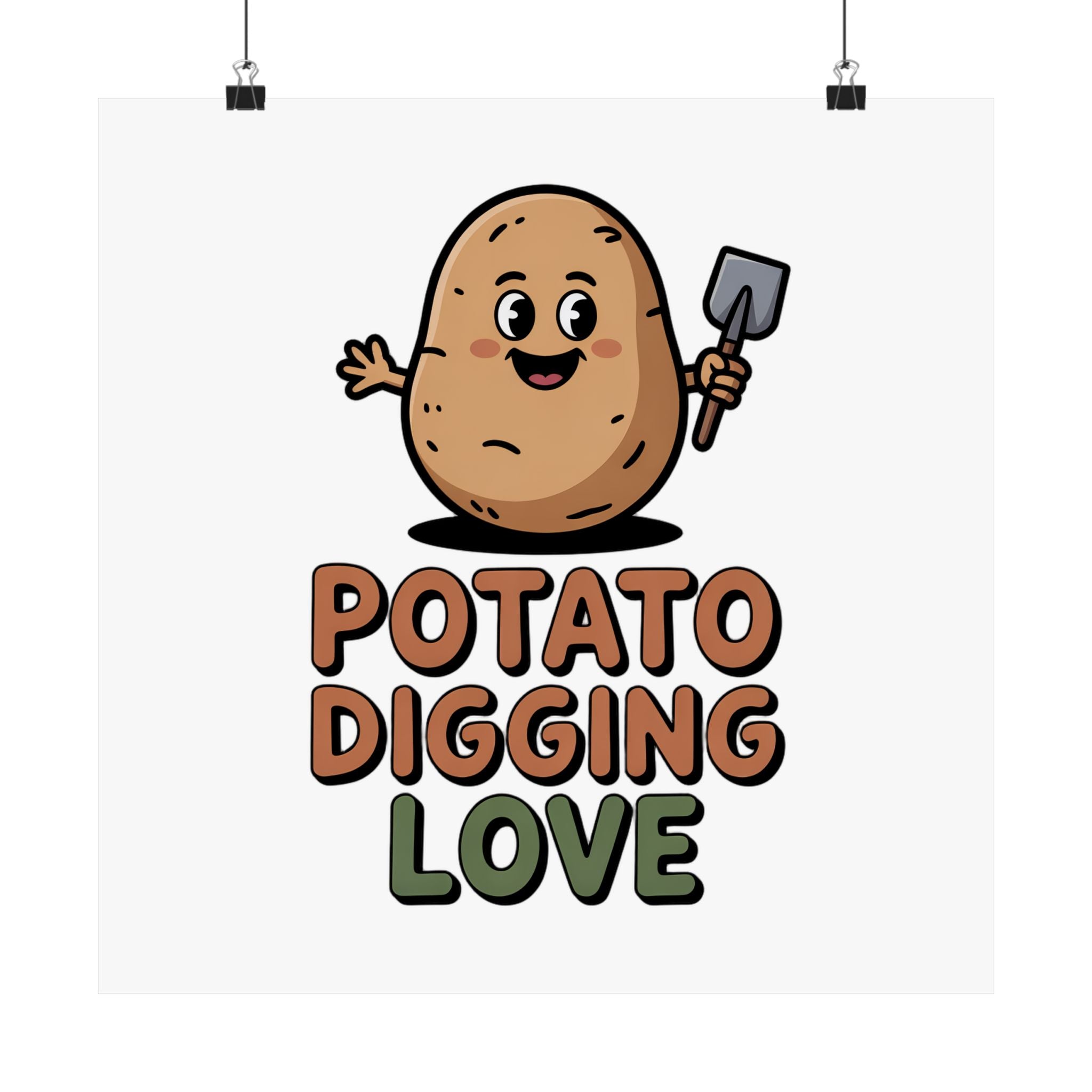 Potato Digging Love Poster — Cute Gardening Wall Art for Gardeners & Veggie Lovers
