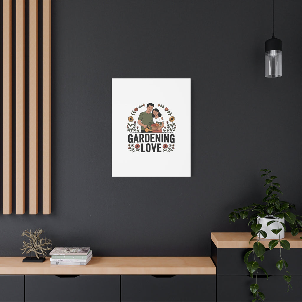 Gardening Love Canvas Print — Couple Gardening Wall Art