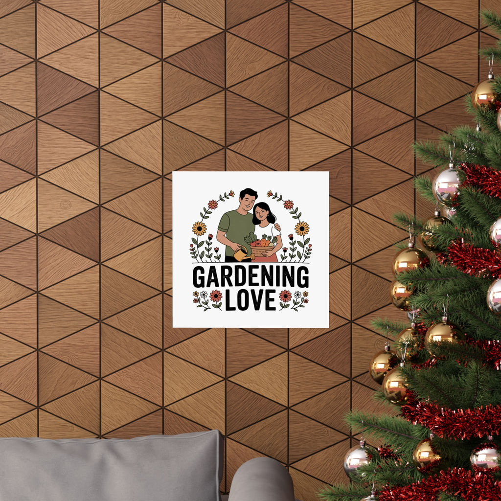 Gardening Love Poster — Couple Gardening Wall Art, Floral Botanical Print