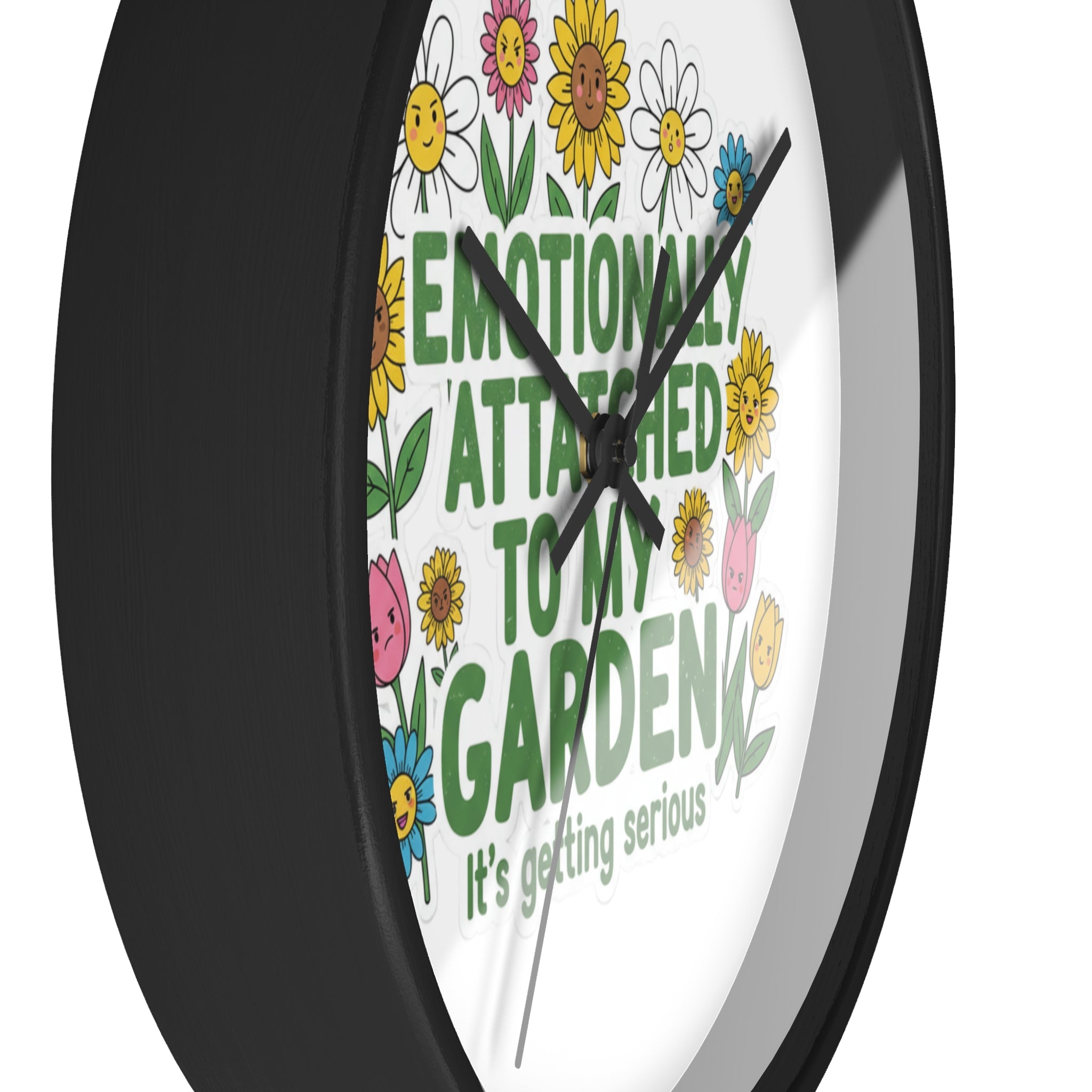 Garden Wall Clock - "Emotionally Attached to My Garden" Floral Decor