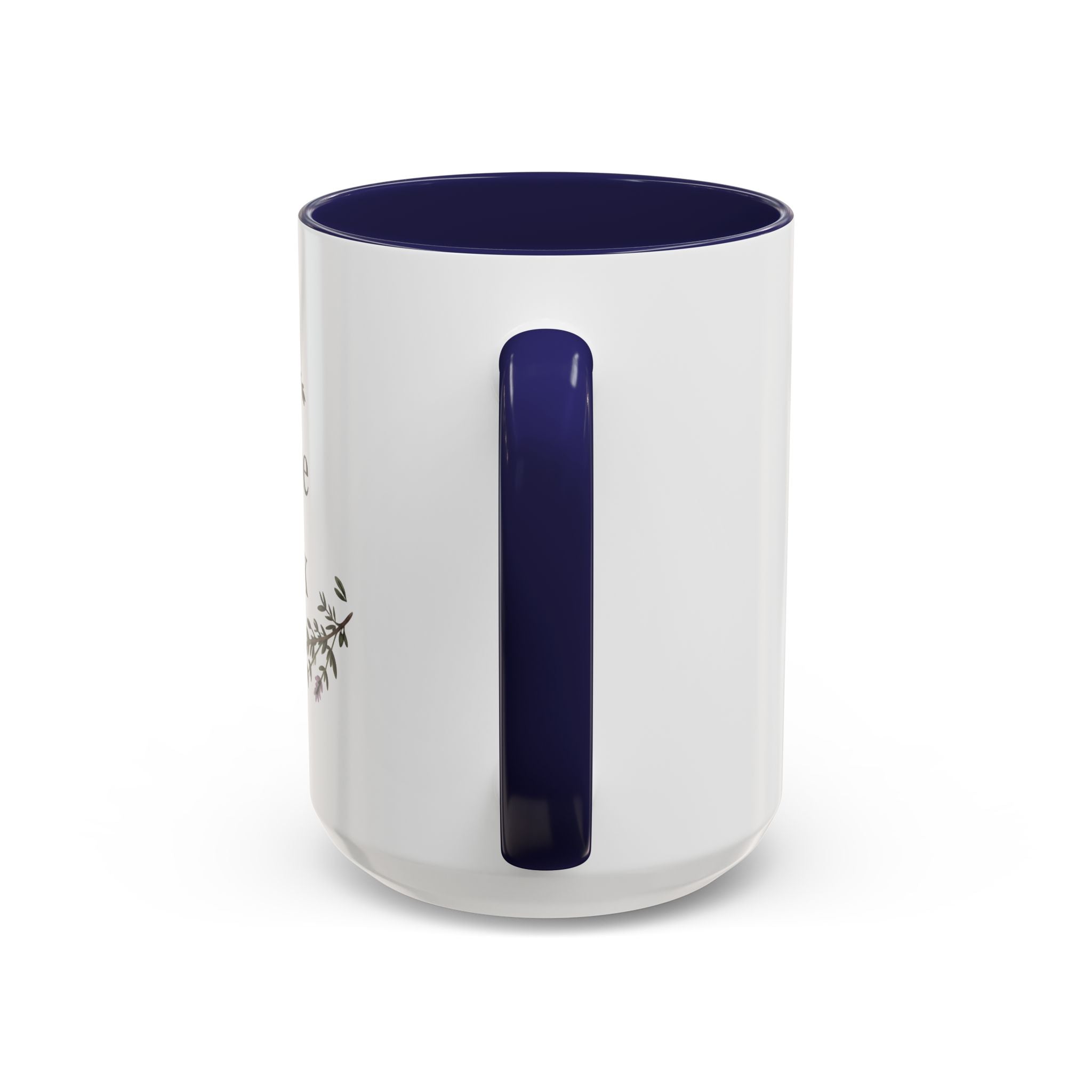 Thyme to Relax Accent Coffee Mug — Herbal Tea & Coffee Cup, Floral Kitchen Gift
