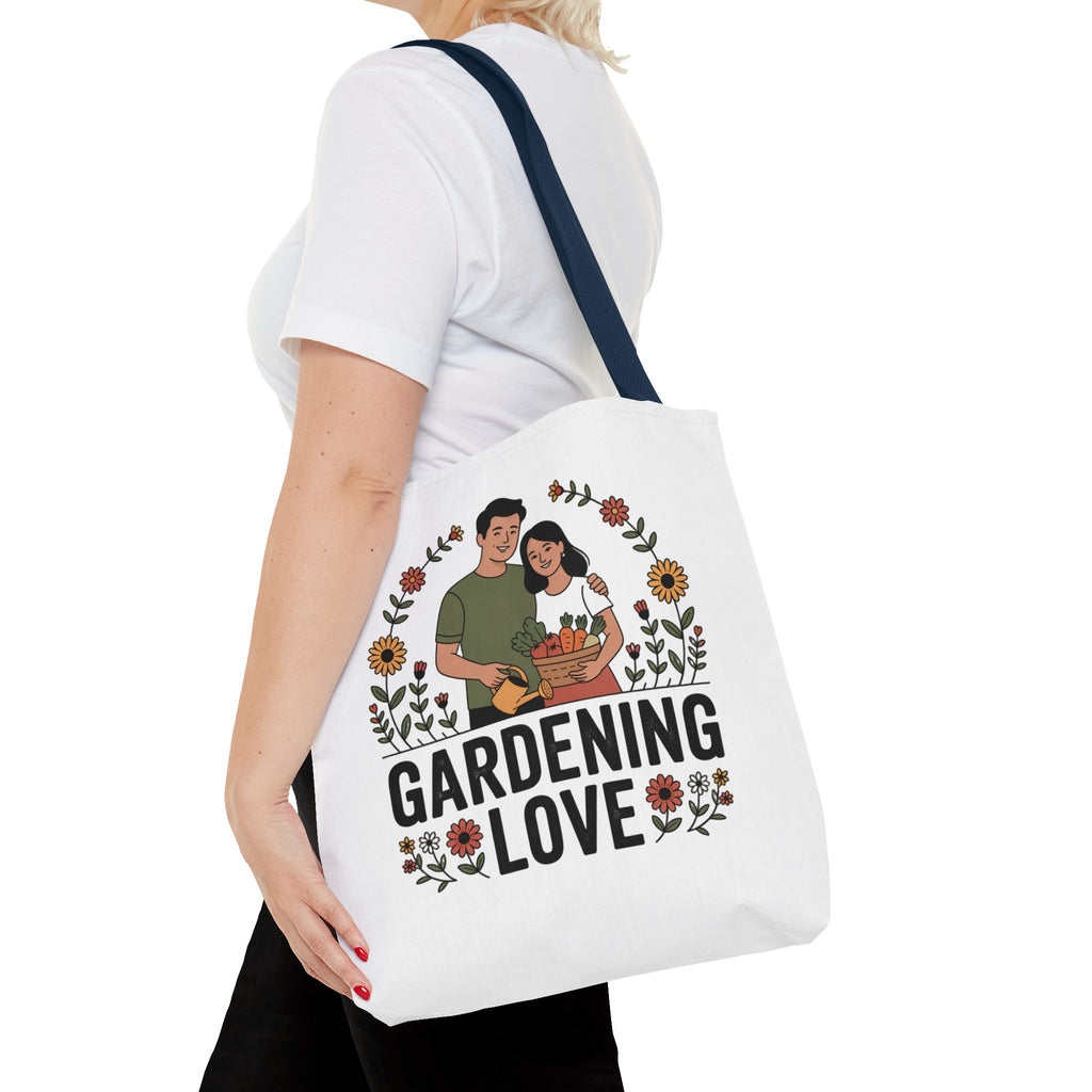 Gardening Love Tote Bag — Floral Couples Gardeners Market Bag