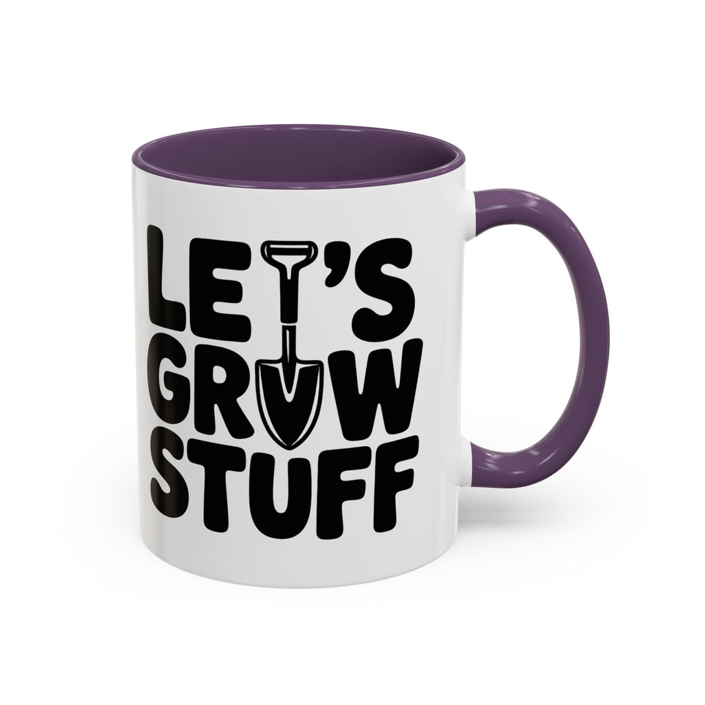 Let's Grow Stuff Coffee Mug — Gardening Mug with Shovel Graphic (11/15 oz)