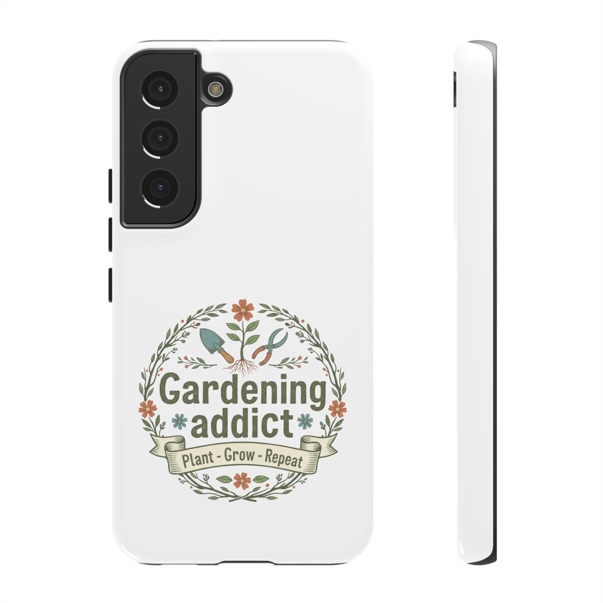 Phone Case — Gardening Addict "Plant • Grow • Repeat" Floral Garden Phone Cover