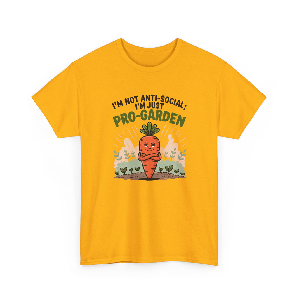 Garden Lover T‑Shirt — "I’m Not Anti-Social, I’m Just Pro-Garden" Cute Carrot Tee