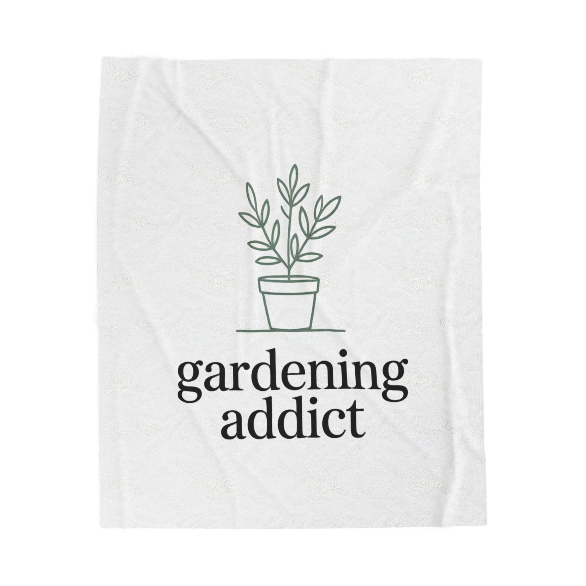 Gardening Addict Velveteen Plush Blanket — Cozy Plant Lover Throw