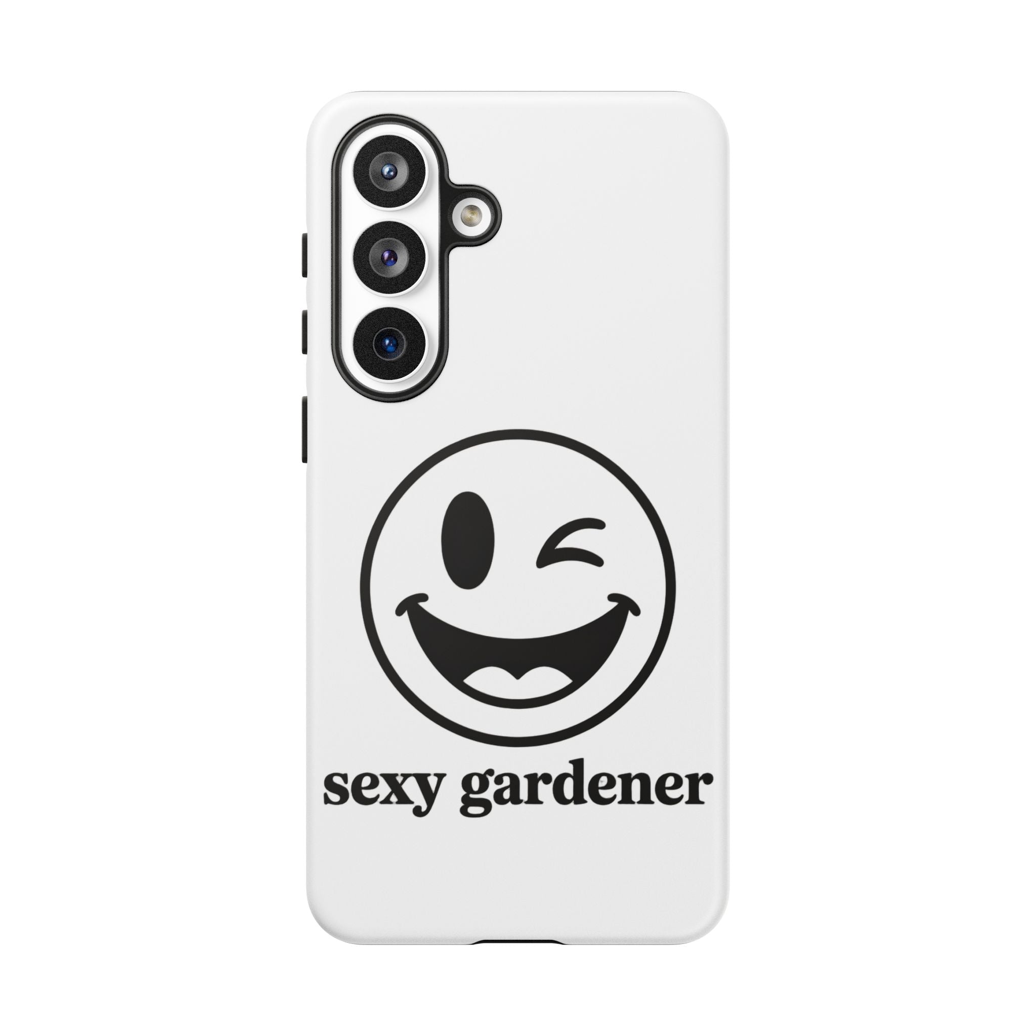Phone Case — Winking Smiley “sexy gardener” Graphic