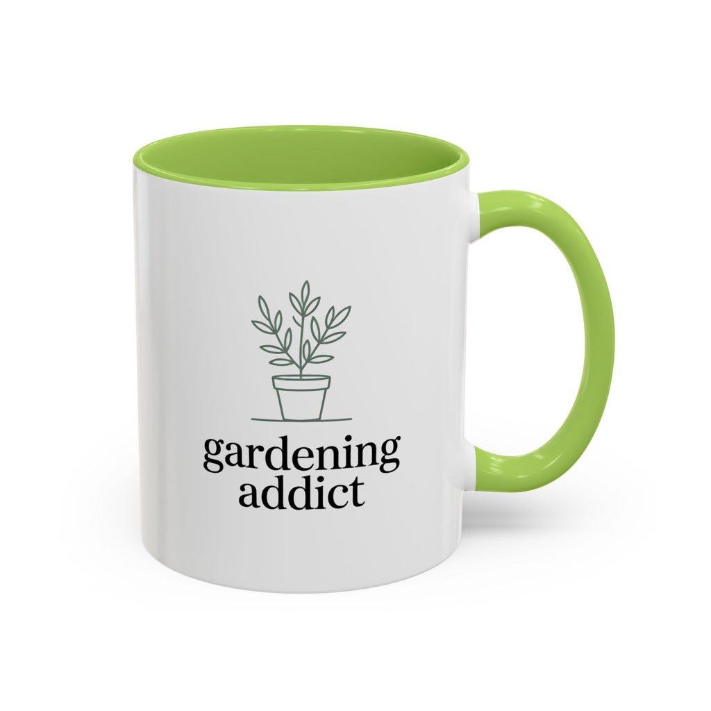 Gardening Addict Accent Coffee Mug — Plant Lover Ceramic Mug (11/15oz)