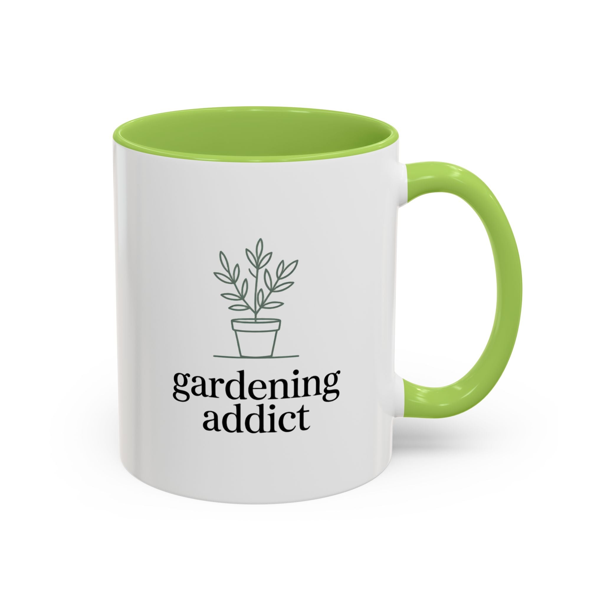 Gardening Addict Accent Coffee Mug — Plant Lover Ceramic Mug (11/15oz)