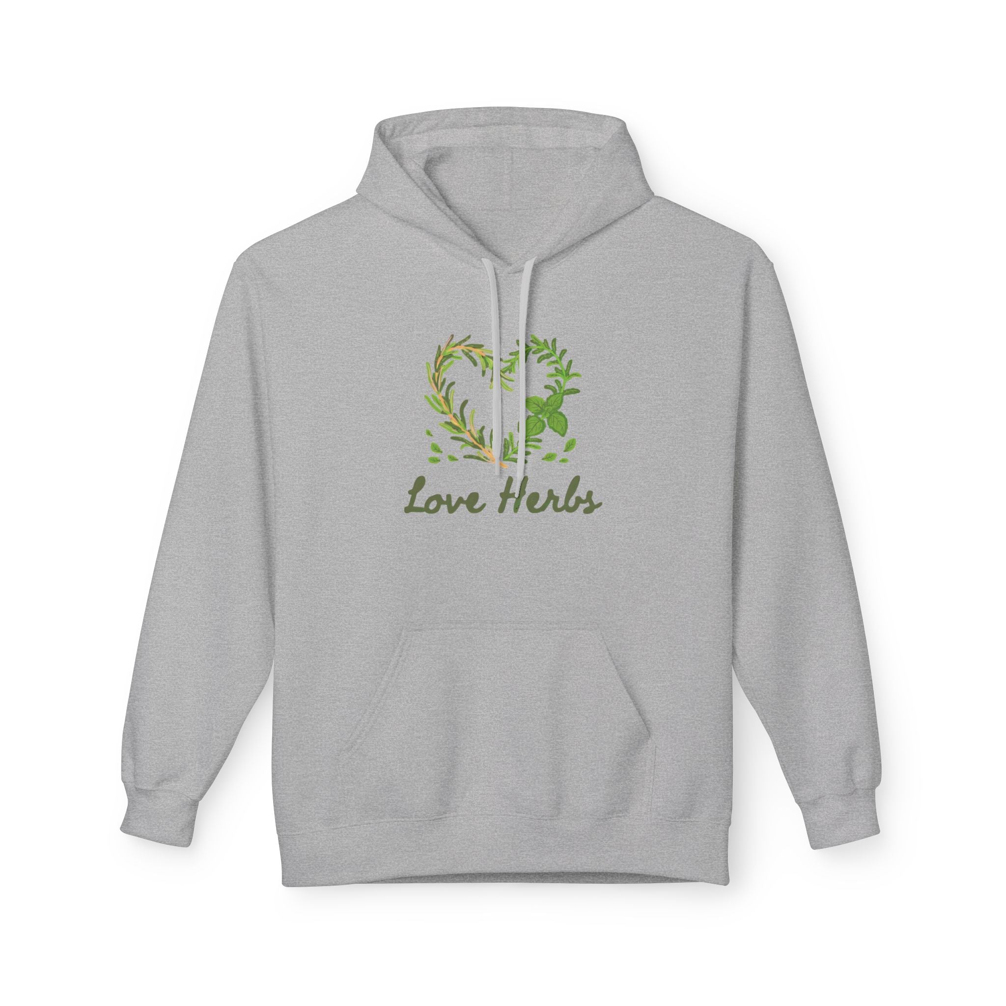 Herbal Heart Hoodie — "Love Herbs" Botanical Graphic Hoodie