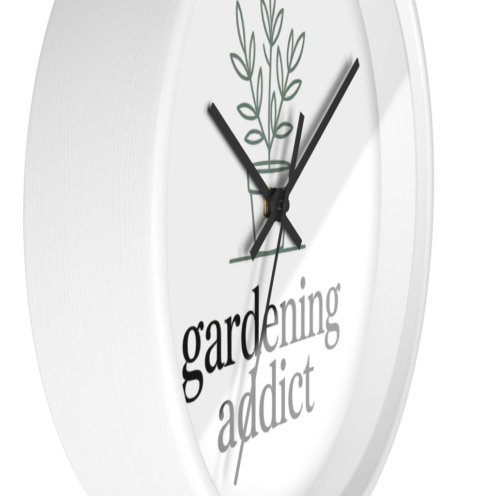 Gardening Addict Wall Clock — Minimal Plant Lover Decor