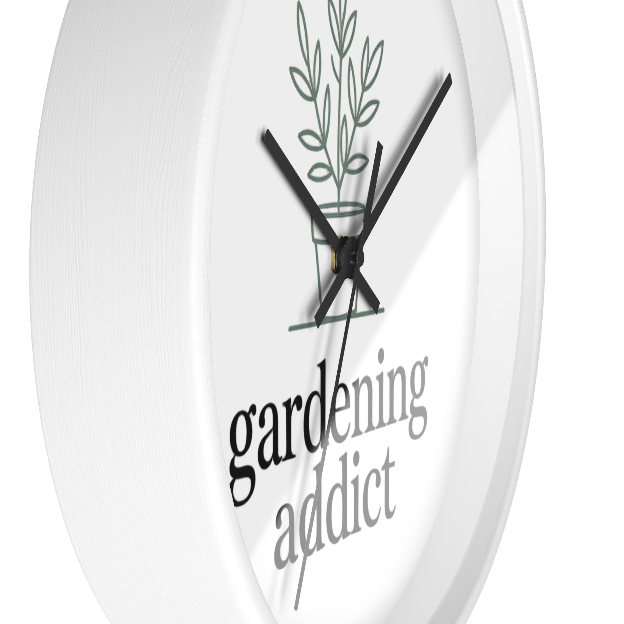 Gardening Addict Wall Clock — Minimal Plant Lover Decor