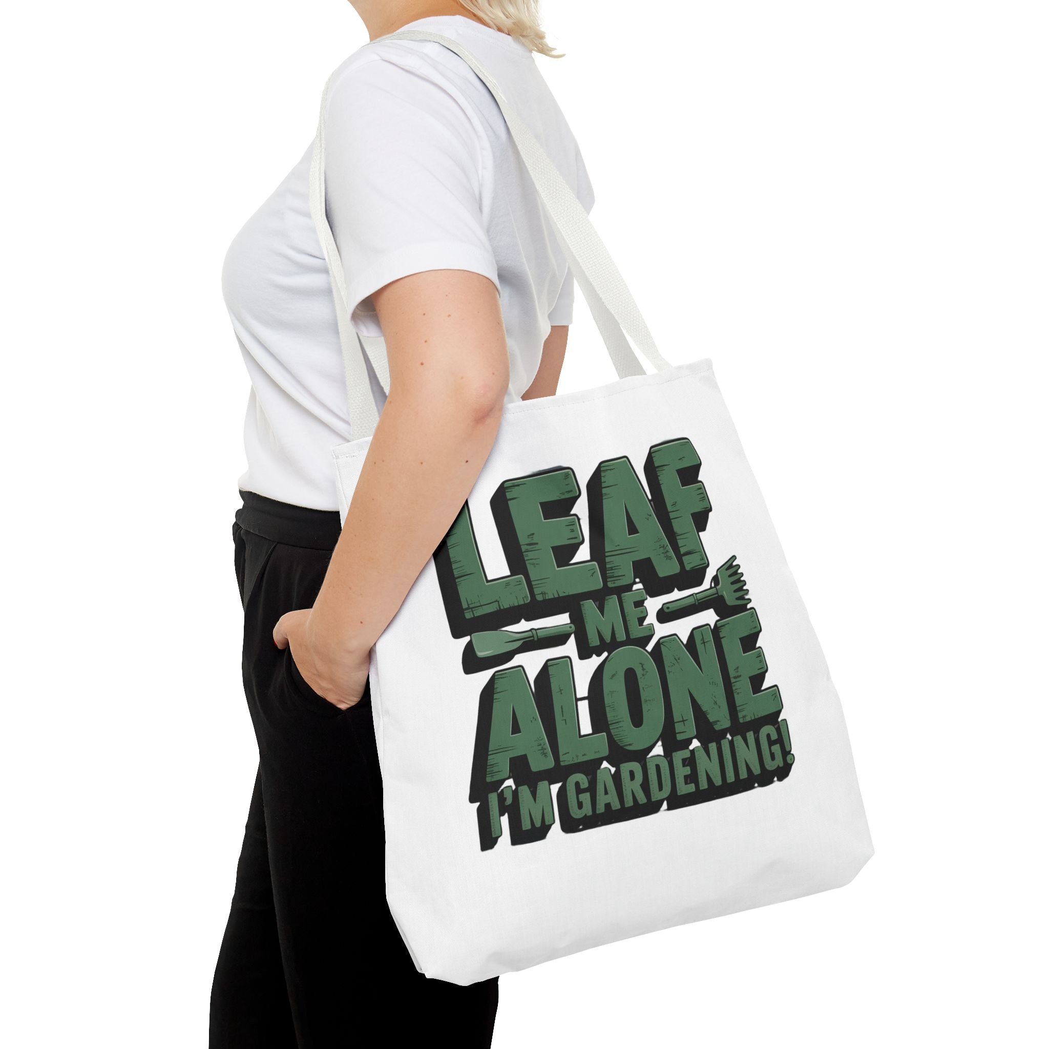 Gardening Tote Bag — "Leaf Me Alone I'm Gardening" Funny Plant Lover Tote