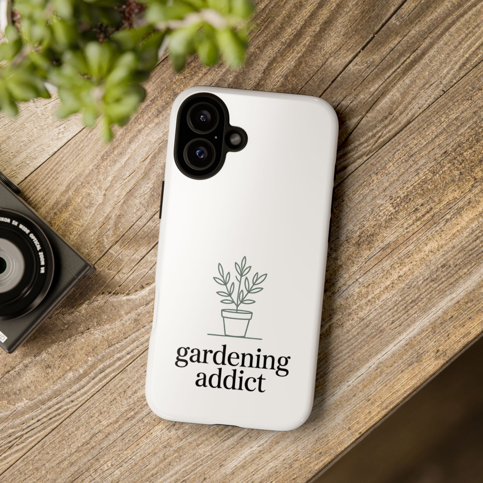 Phone Case — 'gardening addict' Minimal Plant Design