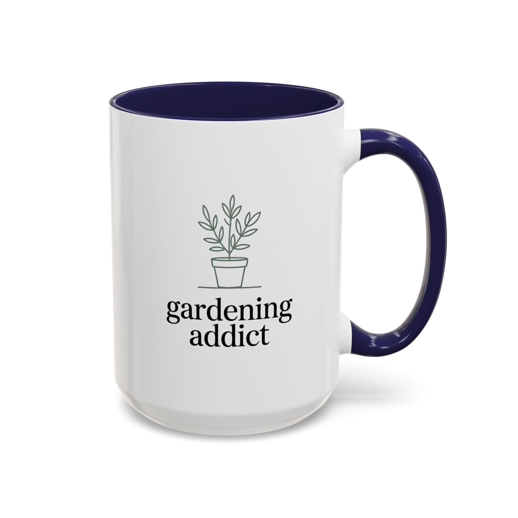 Gardening Addict Accent Coffee Mug — Plant Lover Ceramic Mug (11/15oz)