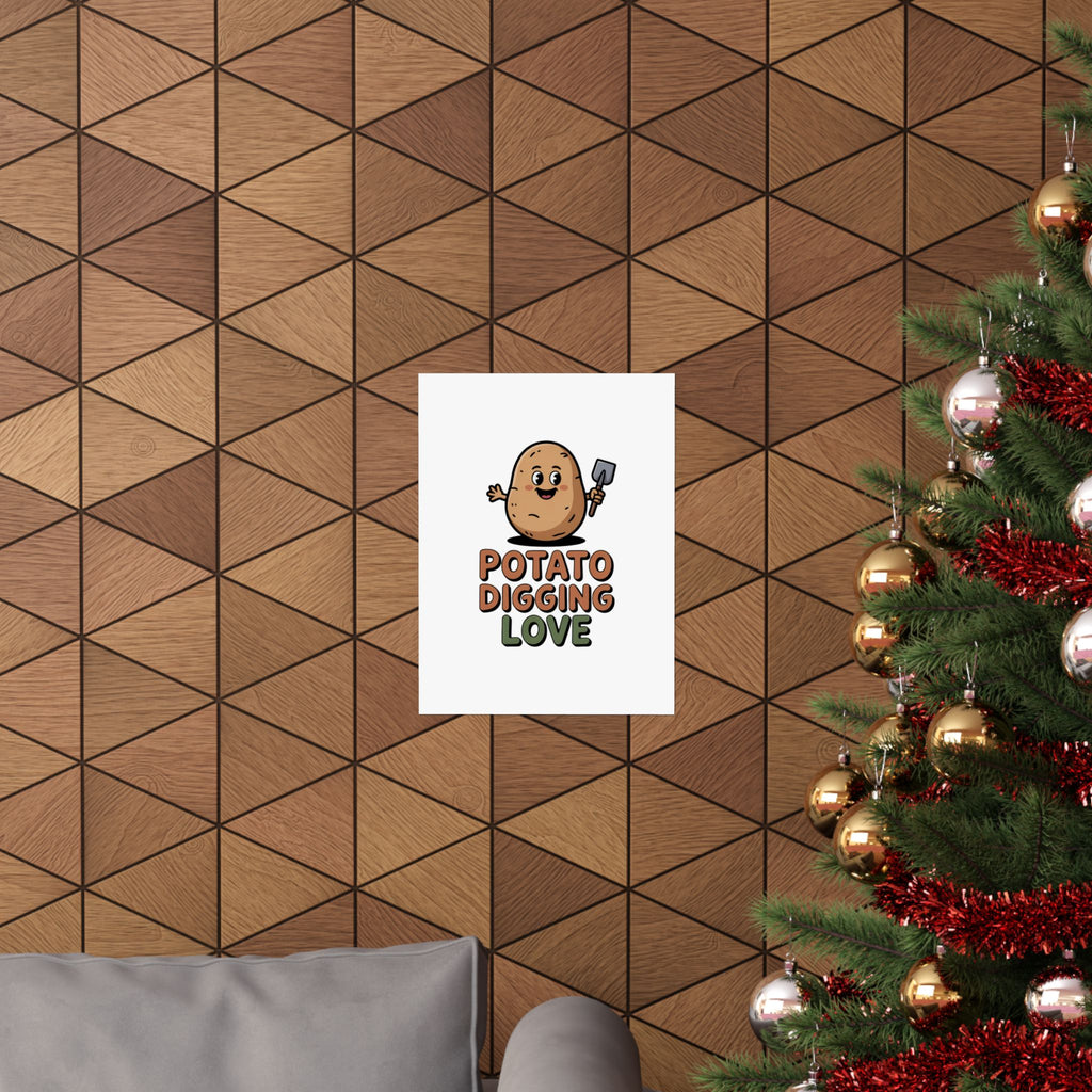 Potato Digging Love Poster — Cute Gardening Wall Art for Gardeners & Veggie Lovers