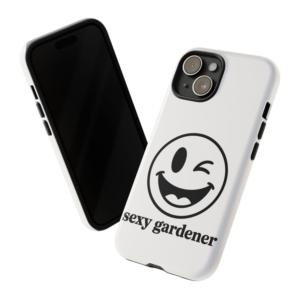 Phone Case — Winking Smiley “sexy gardener” Graphic