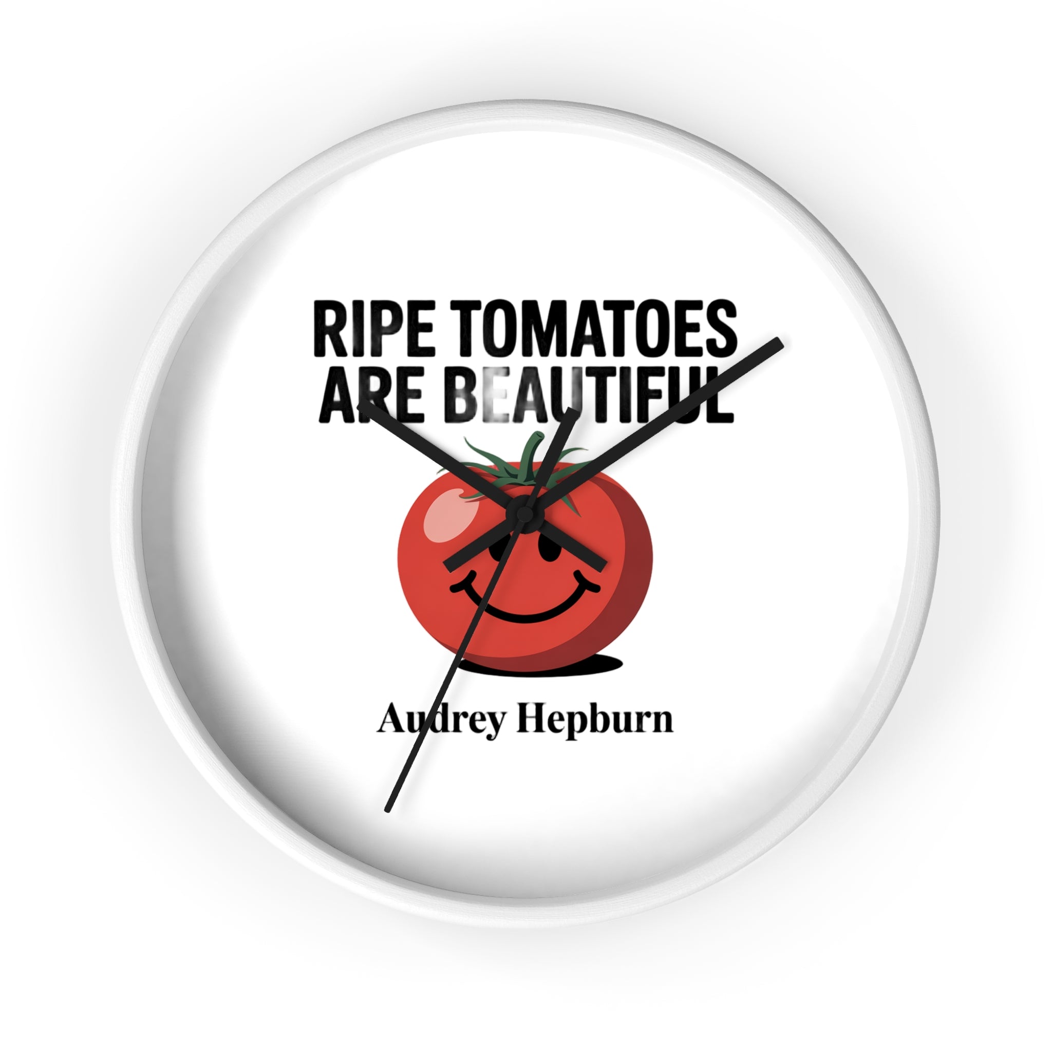 Wall Clock — "Ripe Tomatoes Are Beautiful" Audrey Hepburn Quote Clock