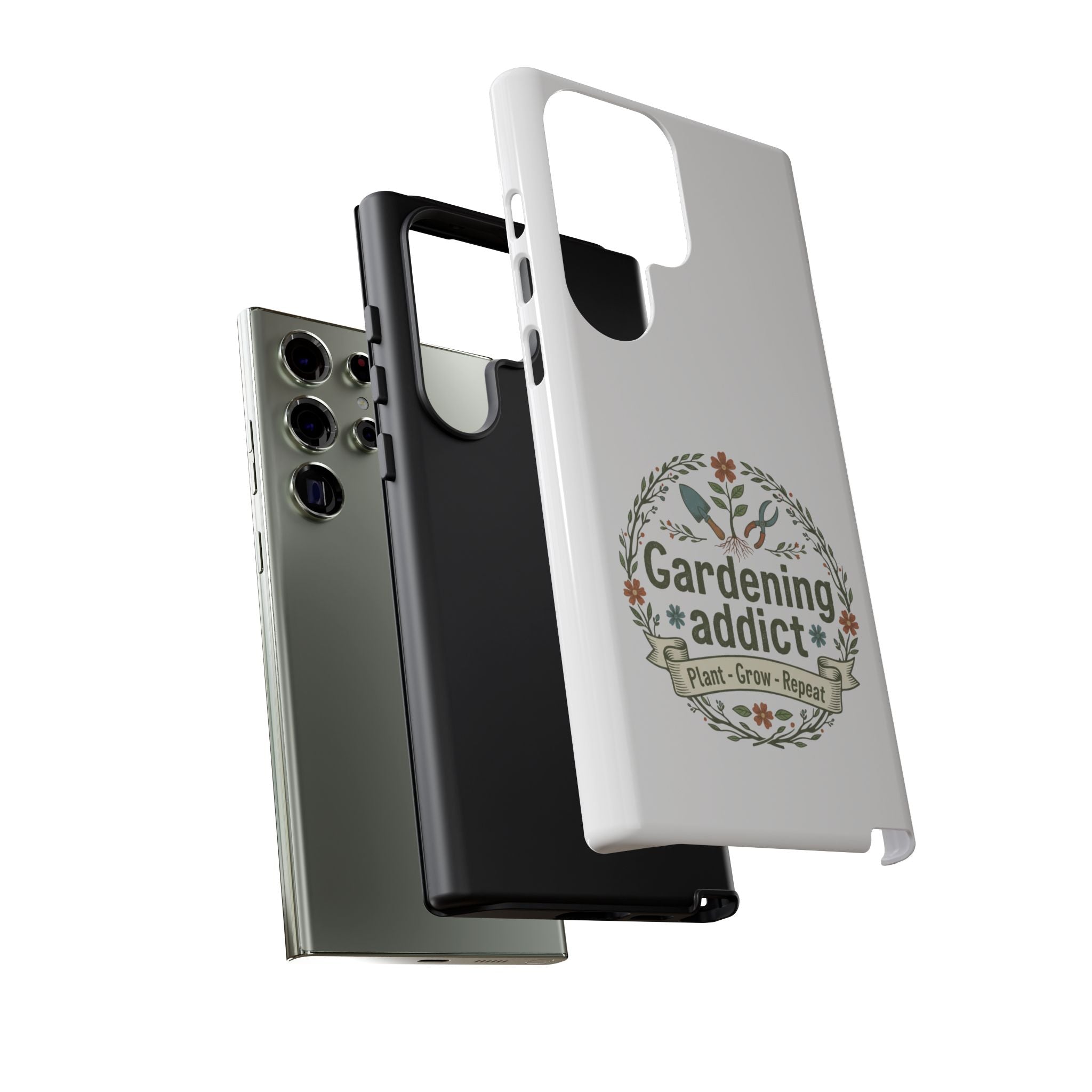 Phone Case — Gardening Addict "Plant • Grow • Repeat" Floral Garden Phone Cover