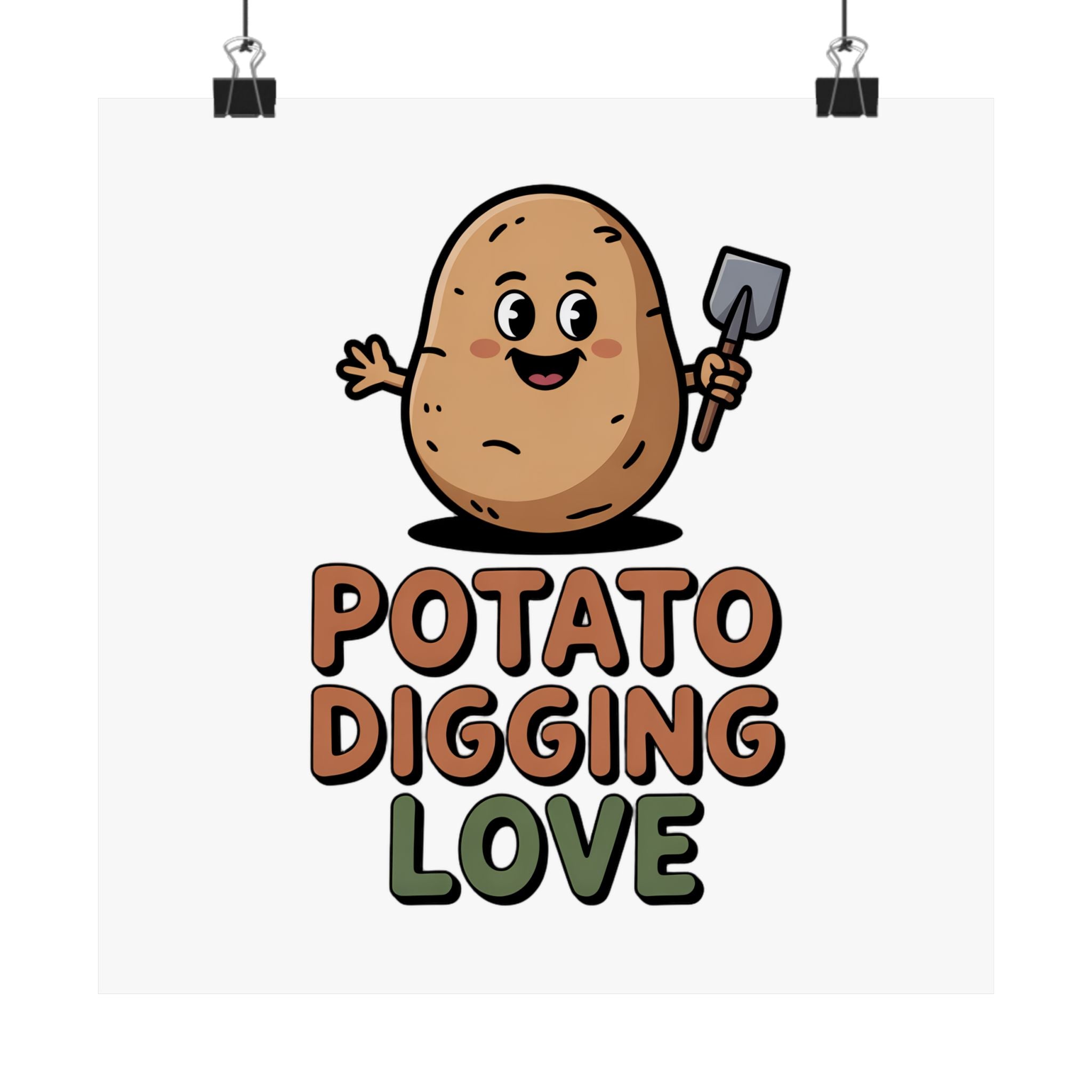 Potato Digging Love Poster — Cute Gardening Wall Art for Gardeners & Veggie Lovers