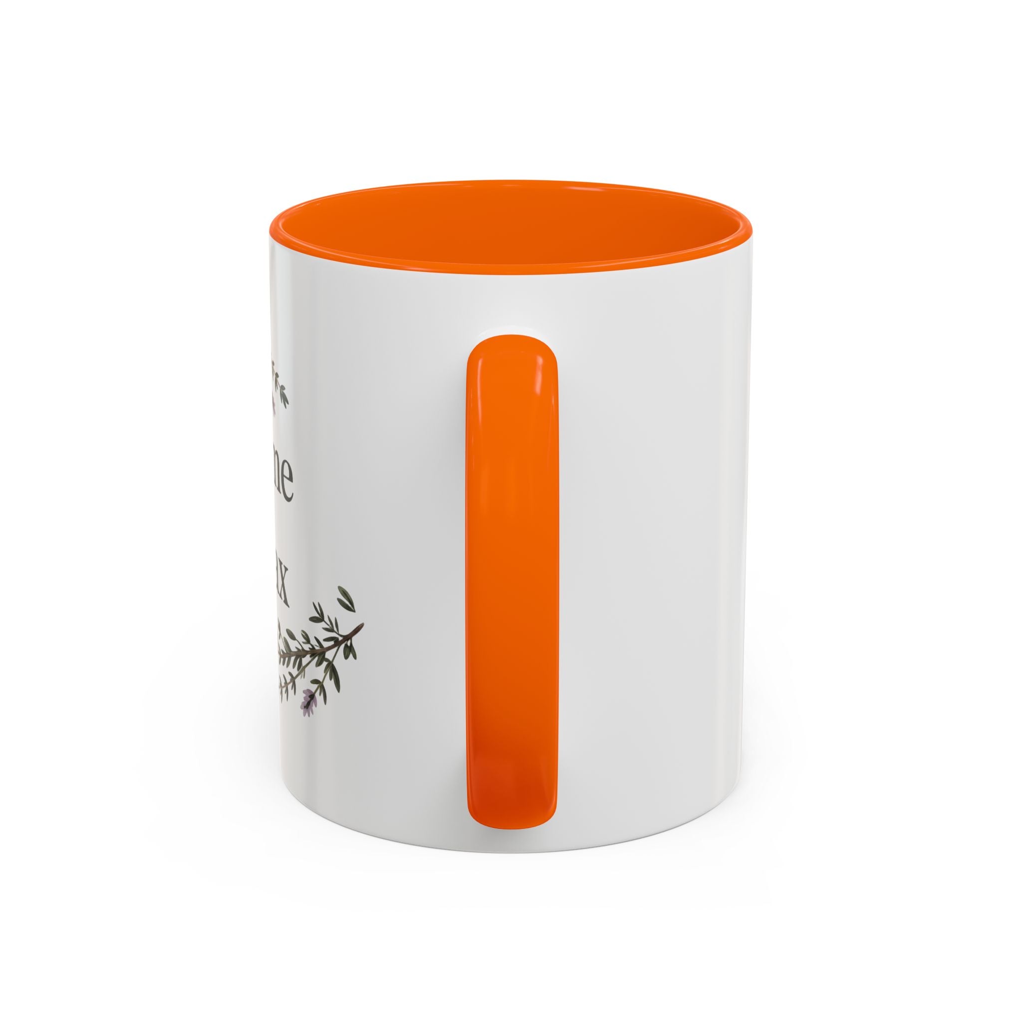 Thyme to Relax Accent Coffee Mug — Herbal Tea & Coffee Cup, Floral Kitchen Gift