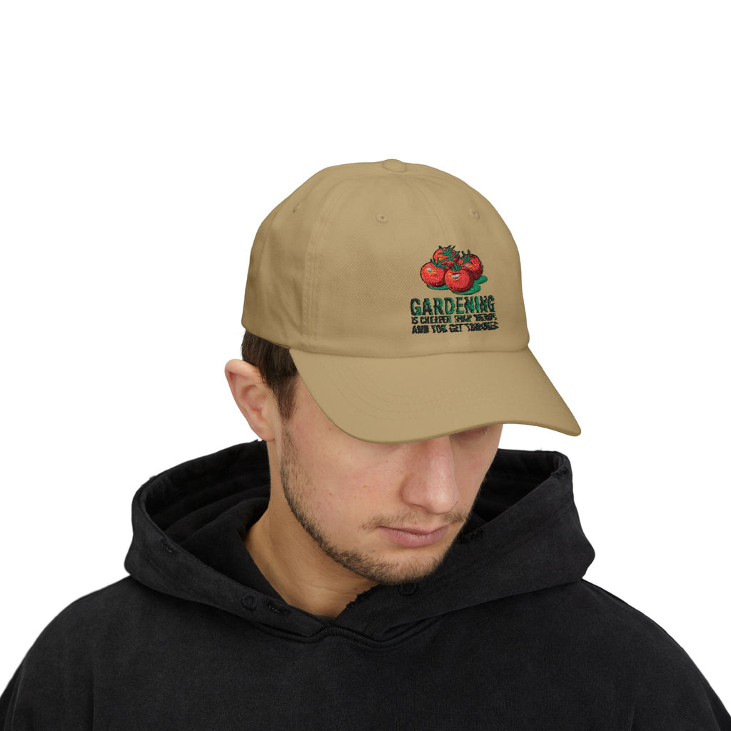 Gardening Is Cheaper Than Therapy Dad Cap — Tomato Gardeners Hat