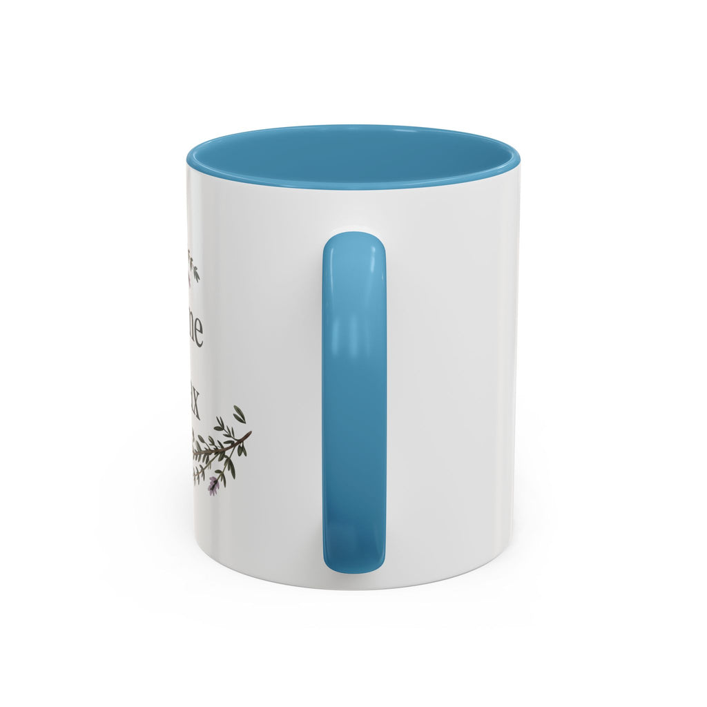 Thyme to Relax Accent Coffee Mug — Herbal Tea & Coffee Cup, Floral Kitchen Gift