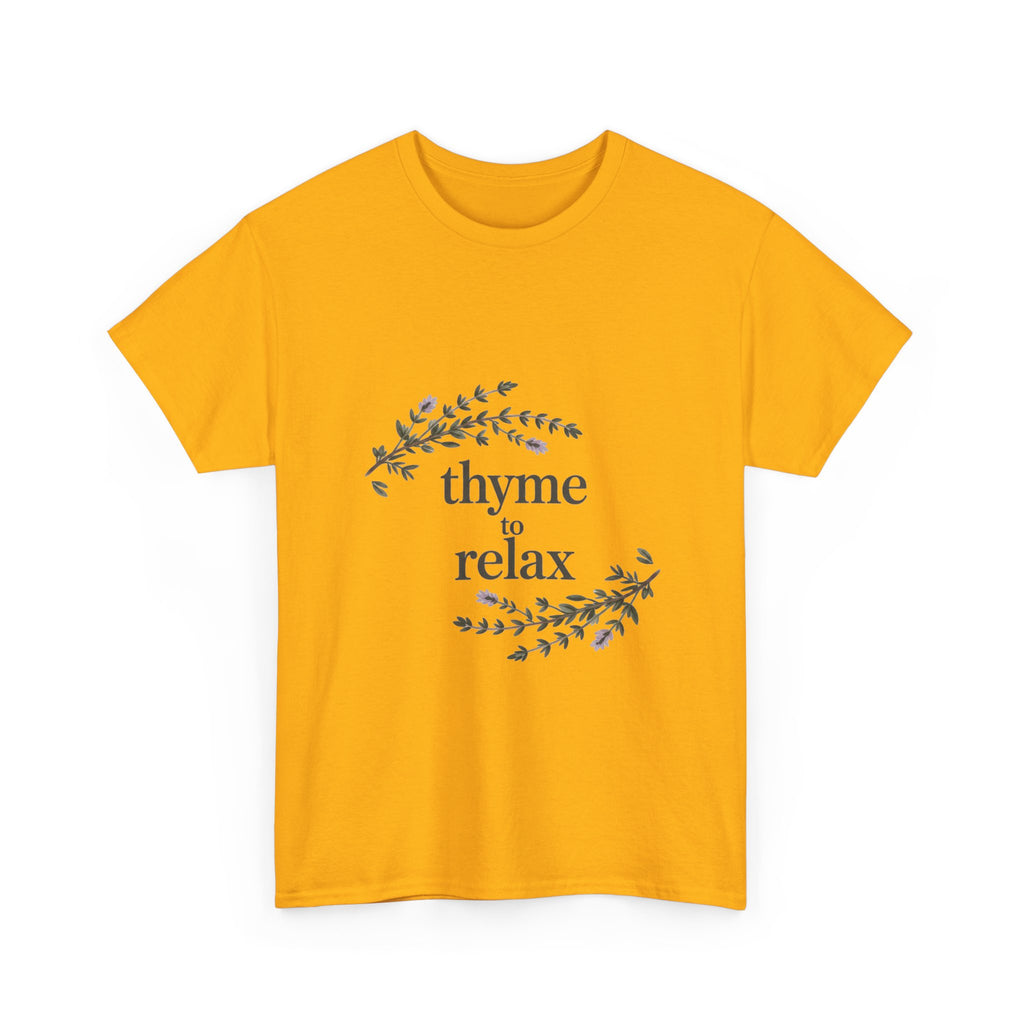 Relax Tee — “Thyme to Relax” Herbal Floral Graphic T-Shirt