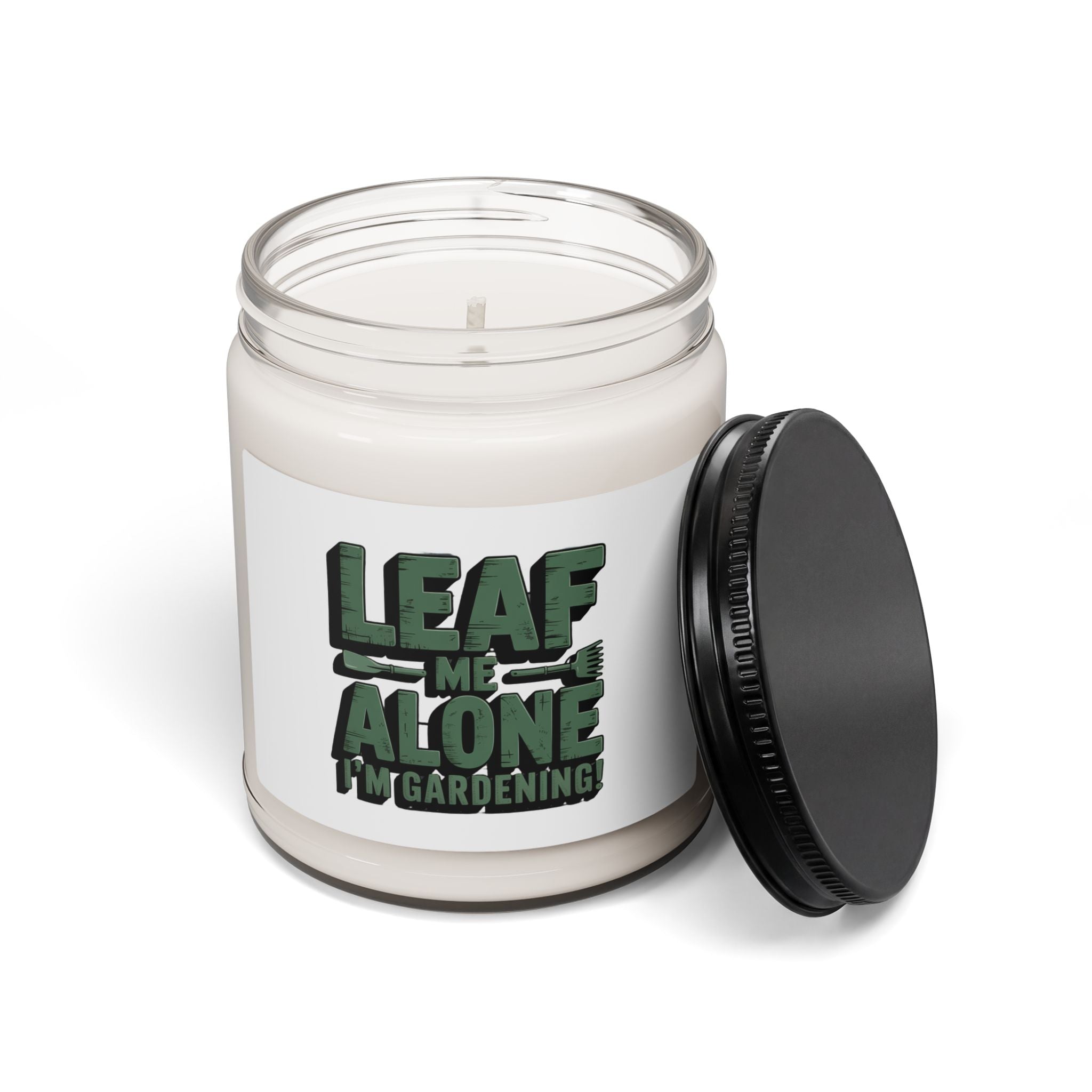 Scented Soy Candle — "Leaf Me Alone, I’m Gardening" Jar Candle (9oz)