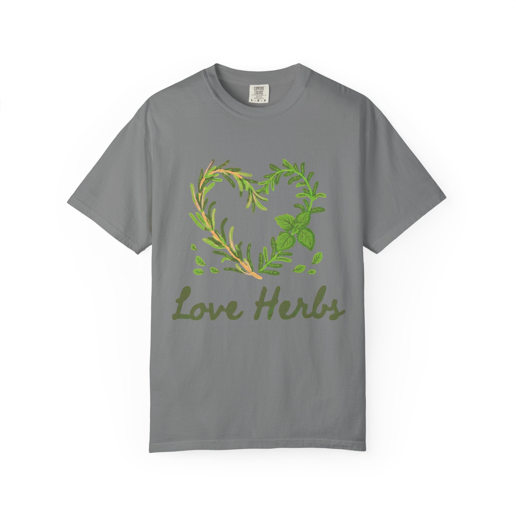 Herb Heart T-Shirt — "Love Herbs" Botanical Garden Tee for Plant Lovers