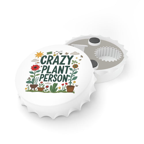Crazy Plant Person Bottle Opener – Cute Garden Lover Fridge-Magnet Opener