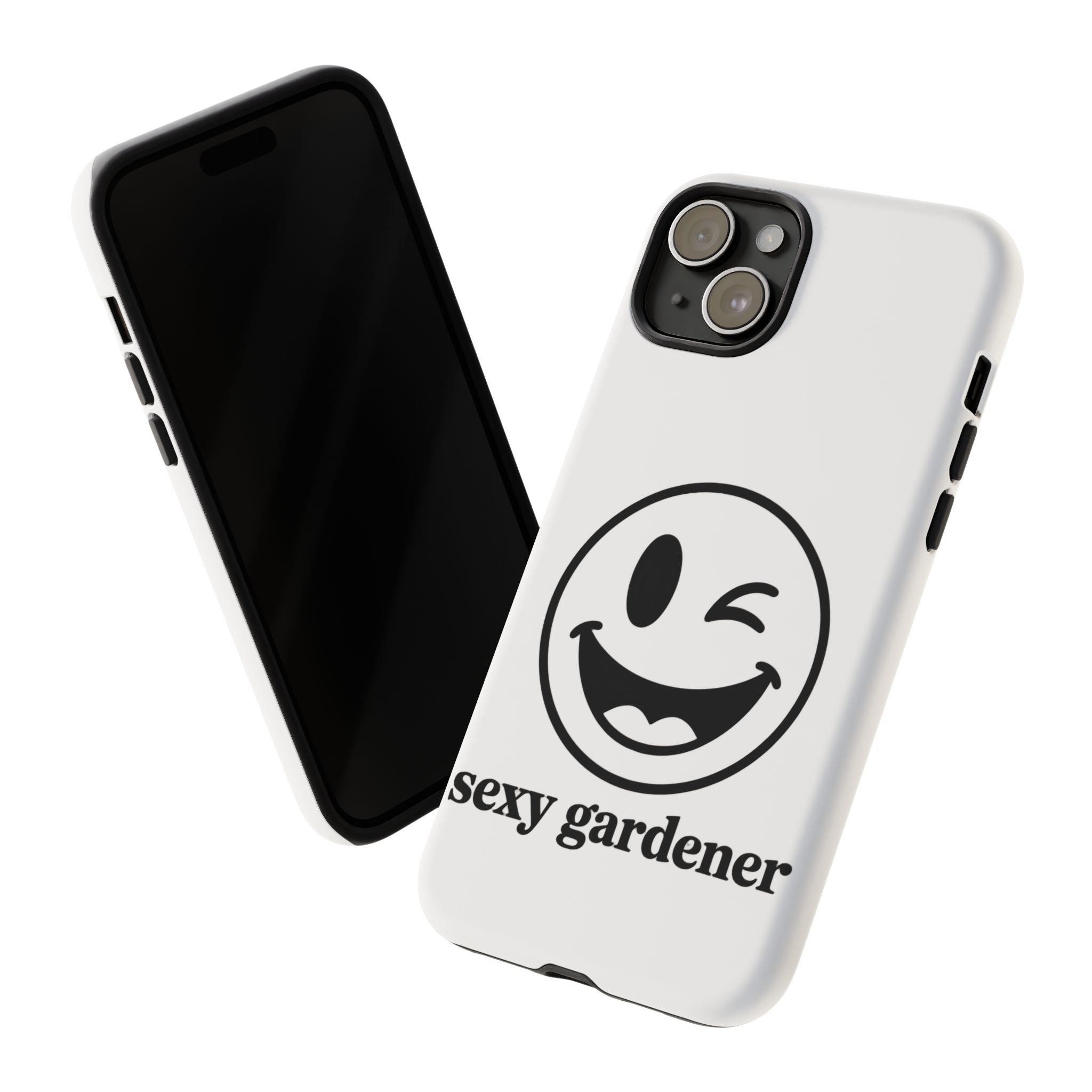 Phone Case — Winking Smiley “sexy gardener” Graphic