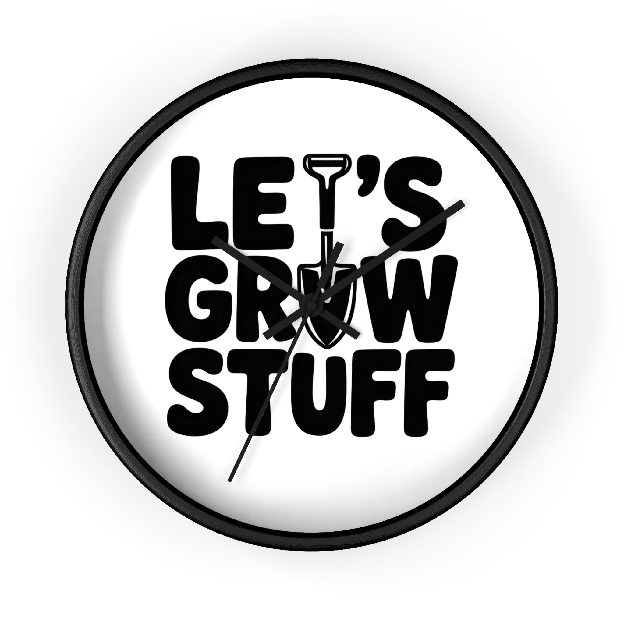 Let’s Grow Stuff Wall Clock — Gardening Quote Decorative Clock for Plant Lovers