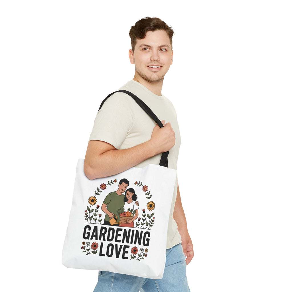 Gardening Love Tote Bag — Floral Couples Gardeners Market Bag