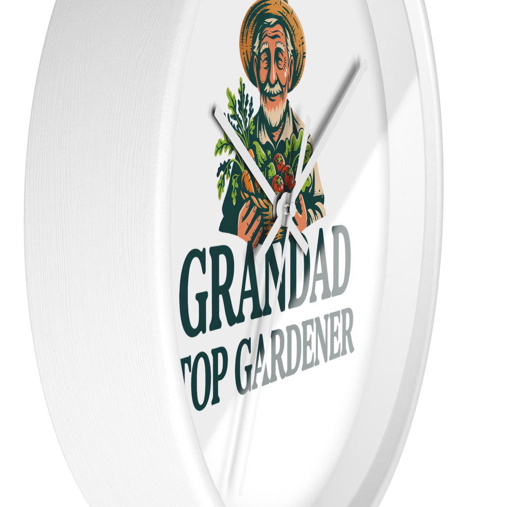 Grandad Top Gardener Wall Clock — Gift for Grandpa, Gardening Lover Decor