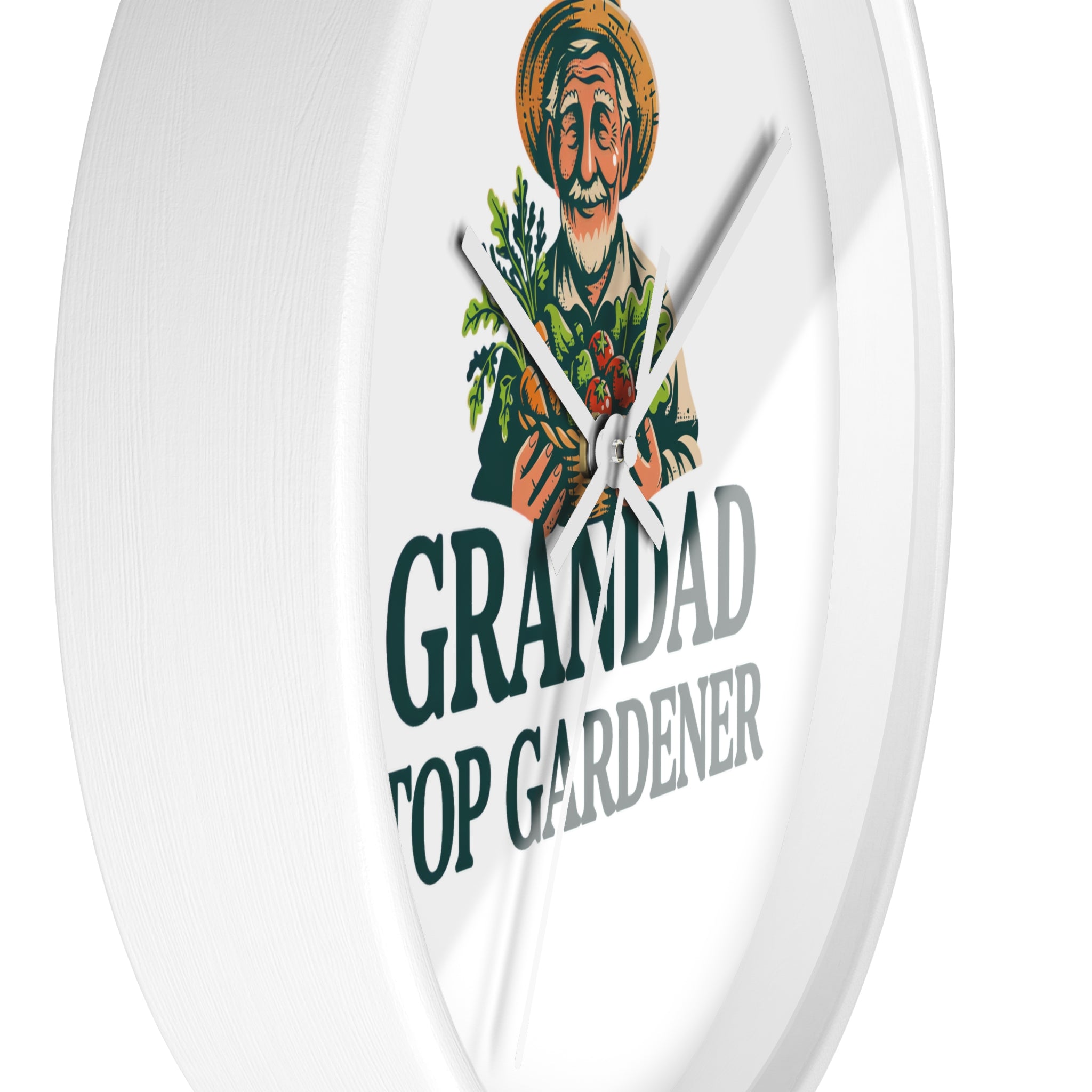 Grandad Top Gardener Wall Clock — Gift for Grandpa, Gardening Lover Decor