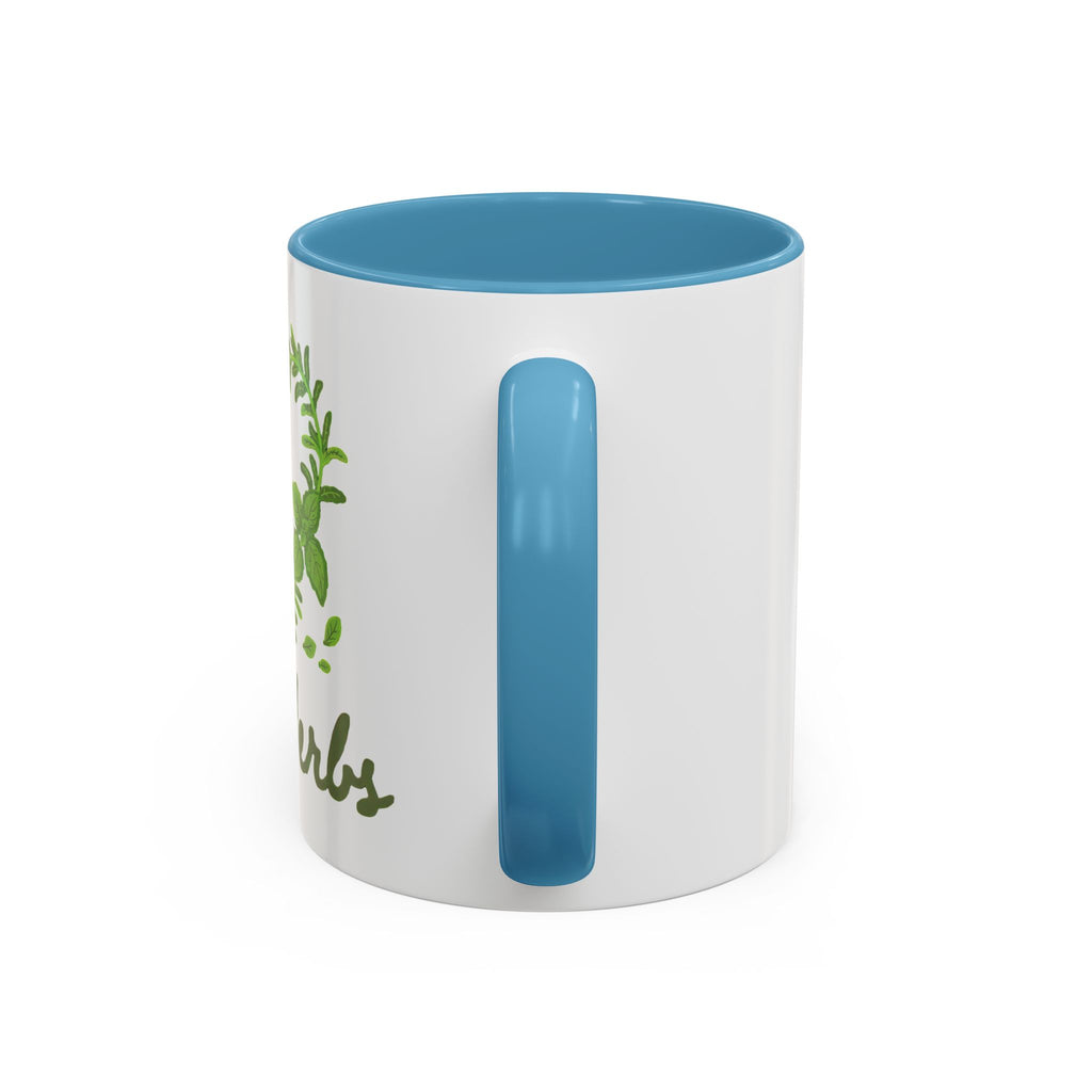 Herb Heart Accent Coffee Mug – “Love Herbs” Botanical Tea & Coffee Cup