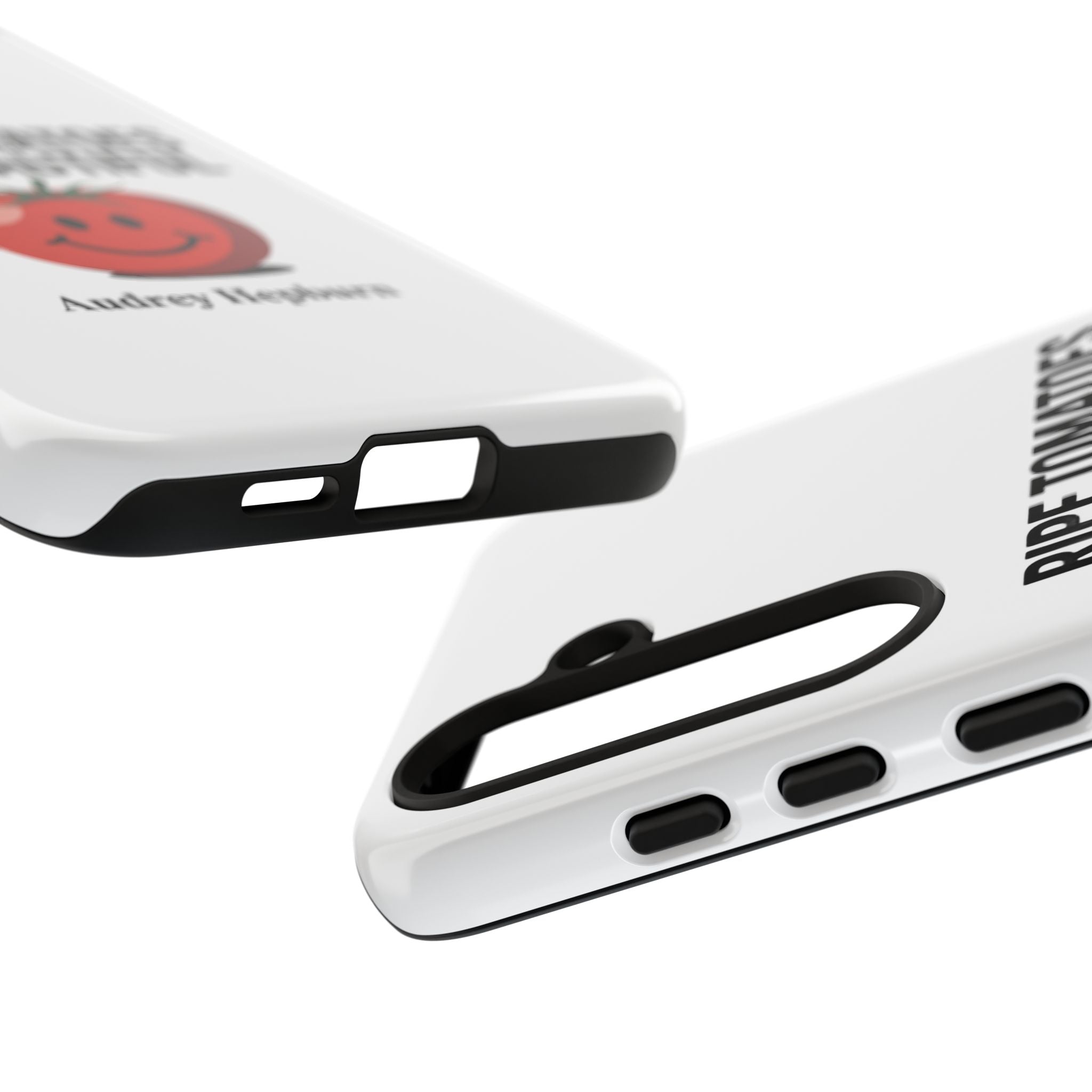 Phone Case — "Ripe Tomatoes Are Beautiful" Audrey Hepburn Quote with Smiling Tomato Graphic